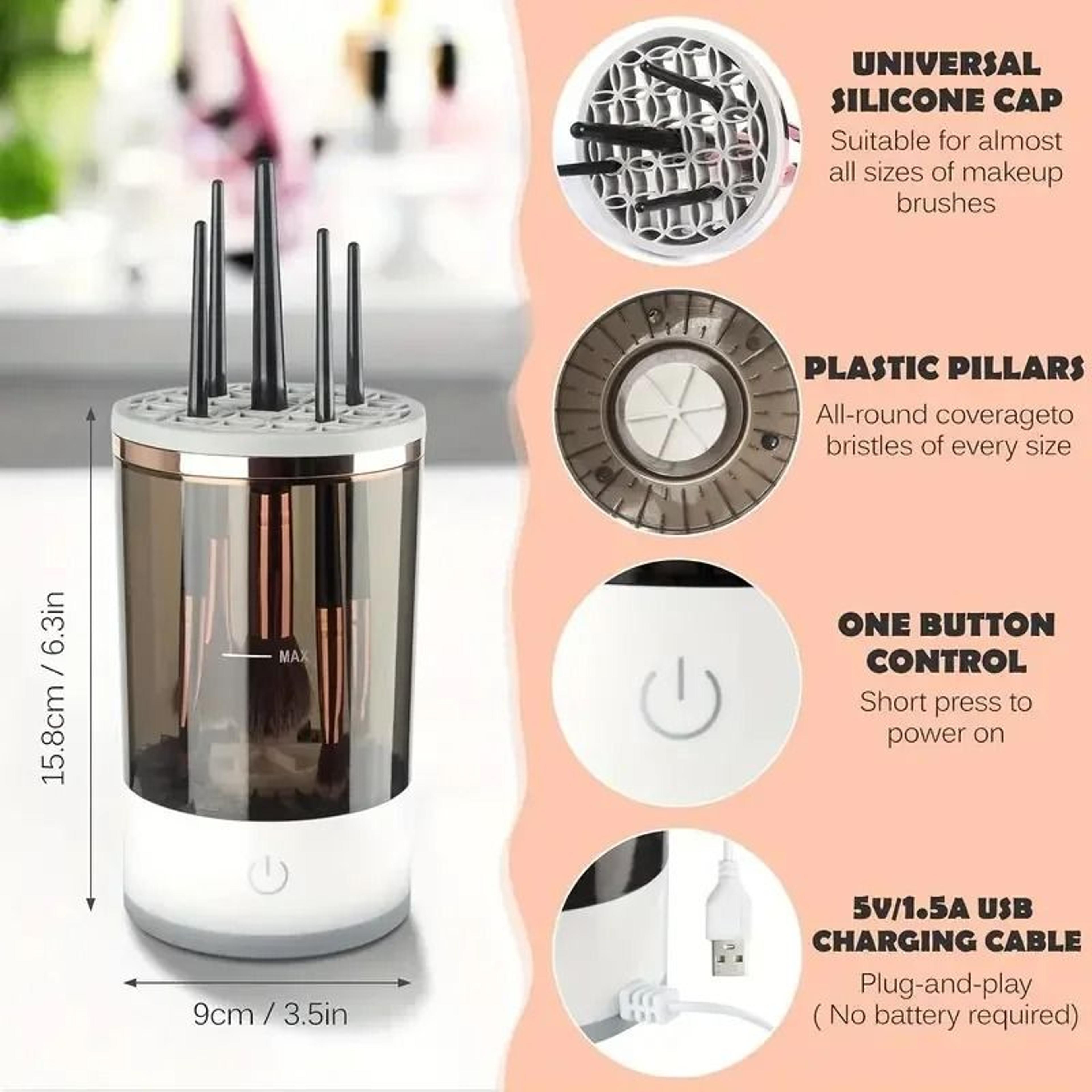 USB Plug Electric Makeup Brush Cleaner With Collars And Rubber Bowl 1