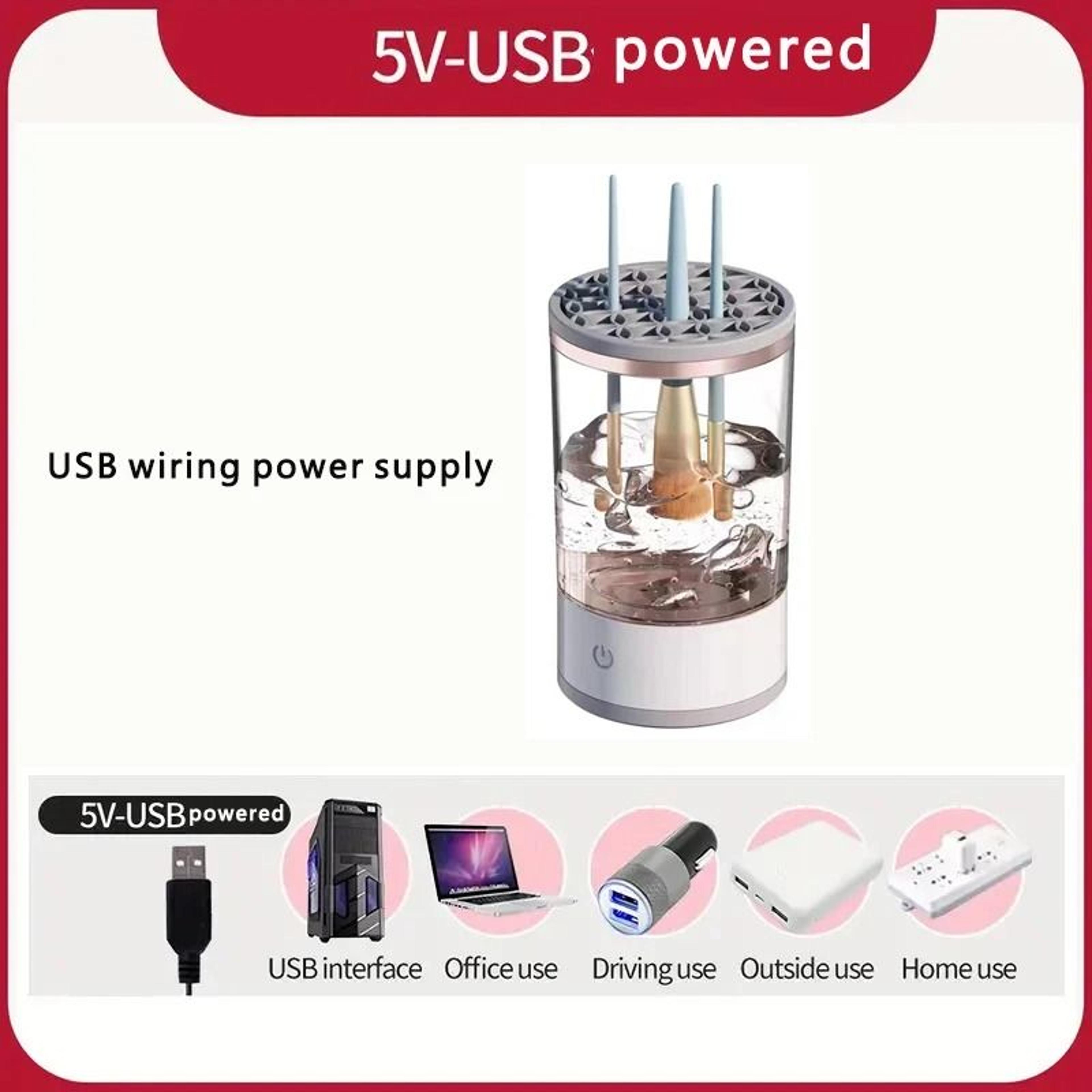 USB Plug Electric Makeup Brush Cleaner With Collars And Rubber Bowl 5