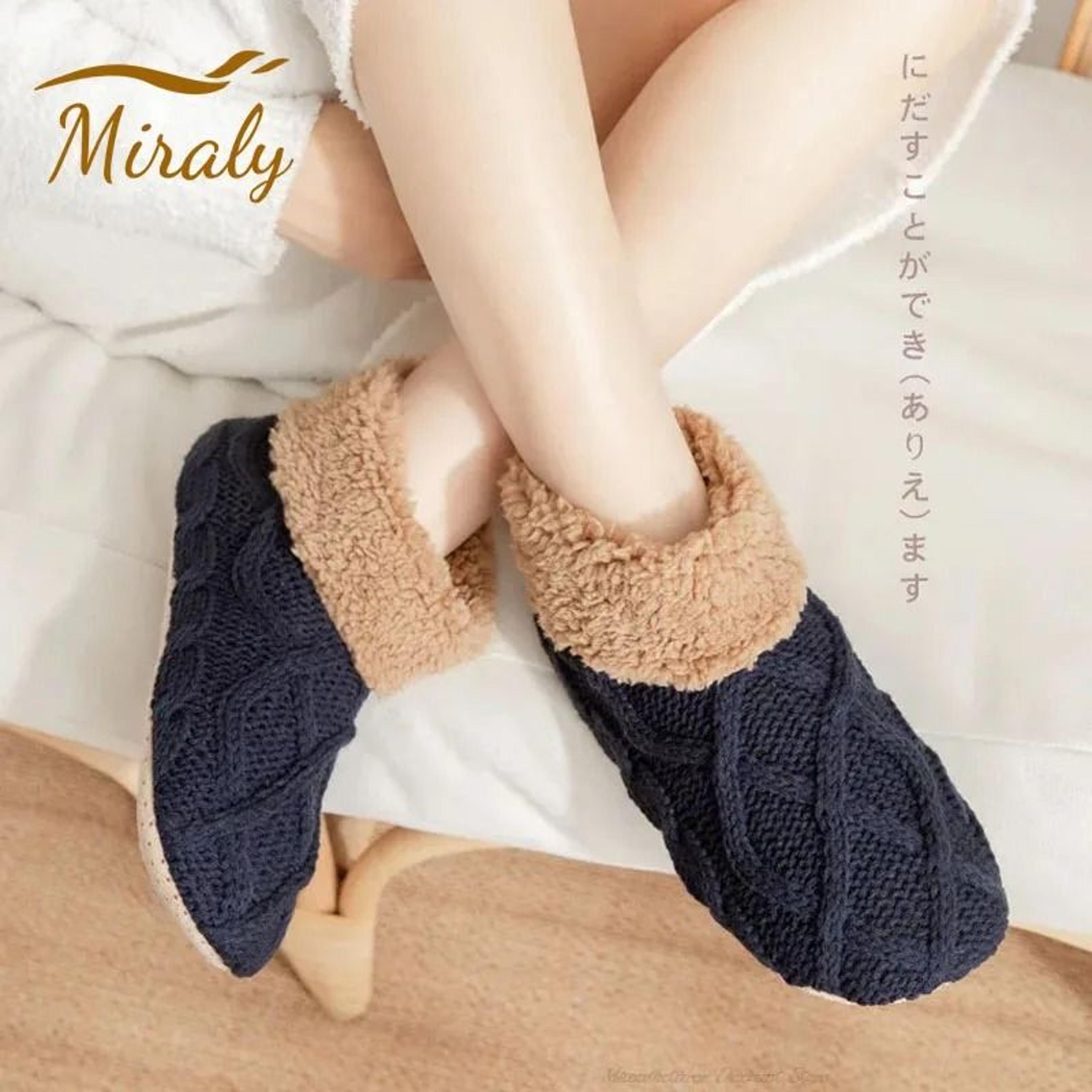 winter thermal fluffy slipper socks unisex non slip fleece lined