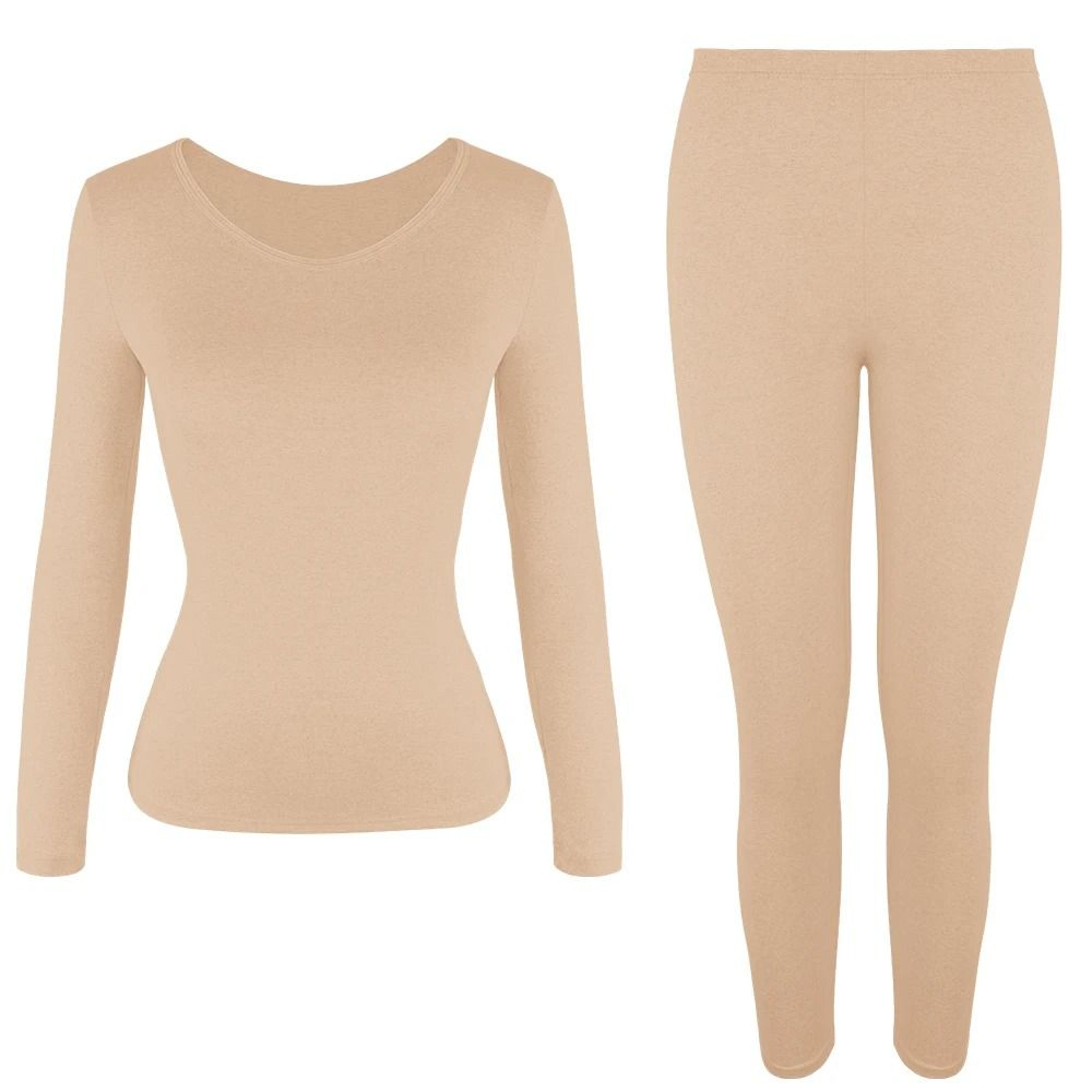 Women Thermal Underwear Set Warm Pajamas Top And Leggings 7