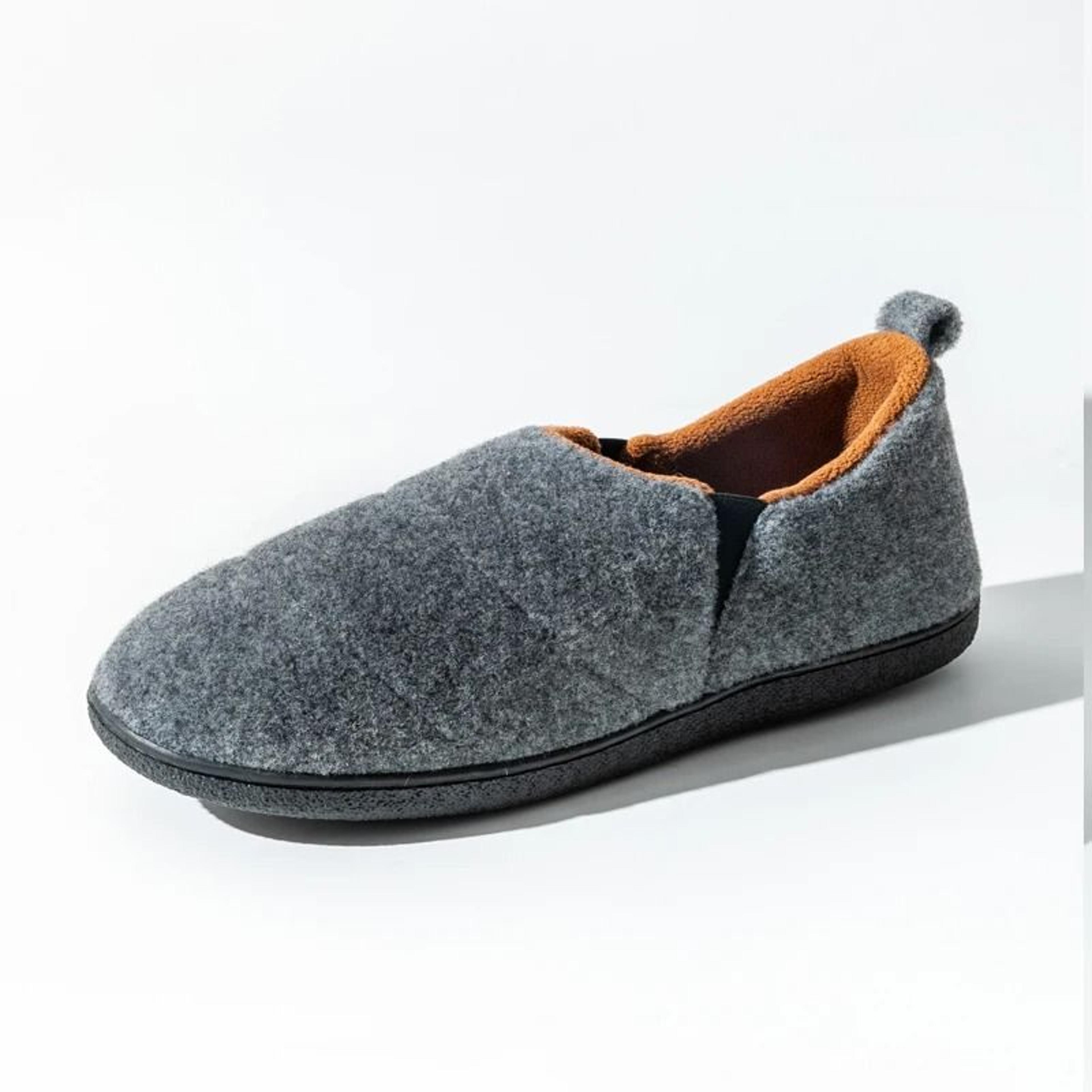 Mens Memory Foam Fur Lined Indoor Slides 1