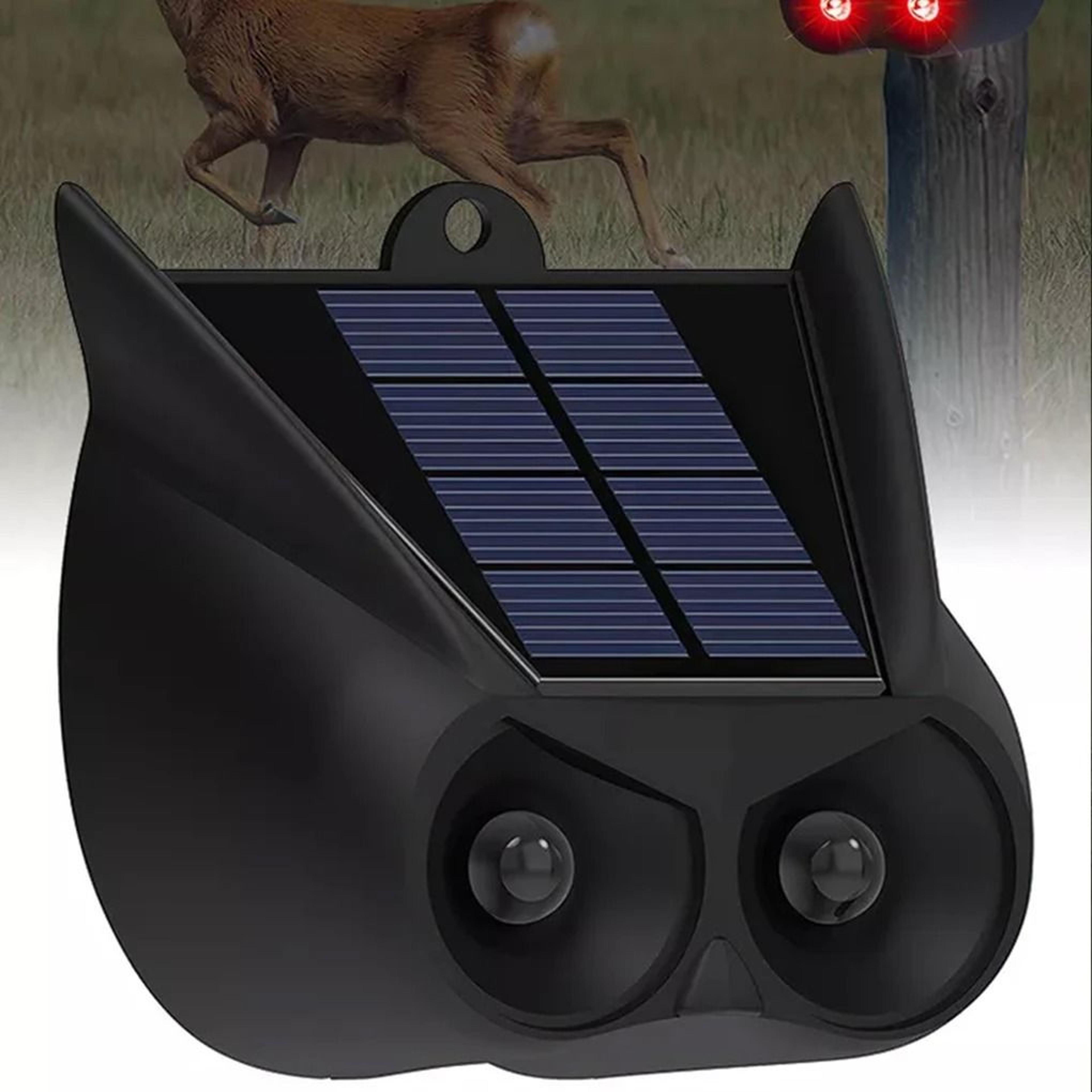 solar powered ultrasonic animal repellent ip55 waterproof motion sensor wildlife deterrent