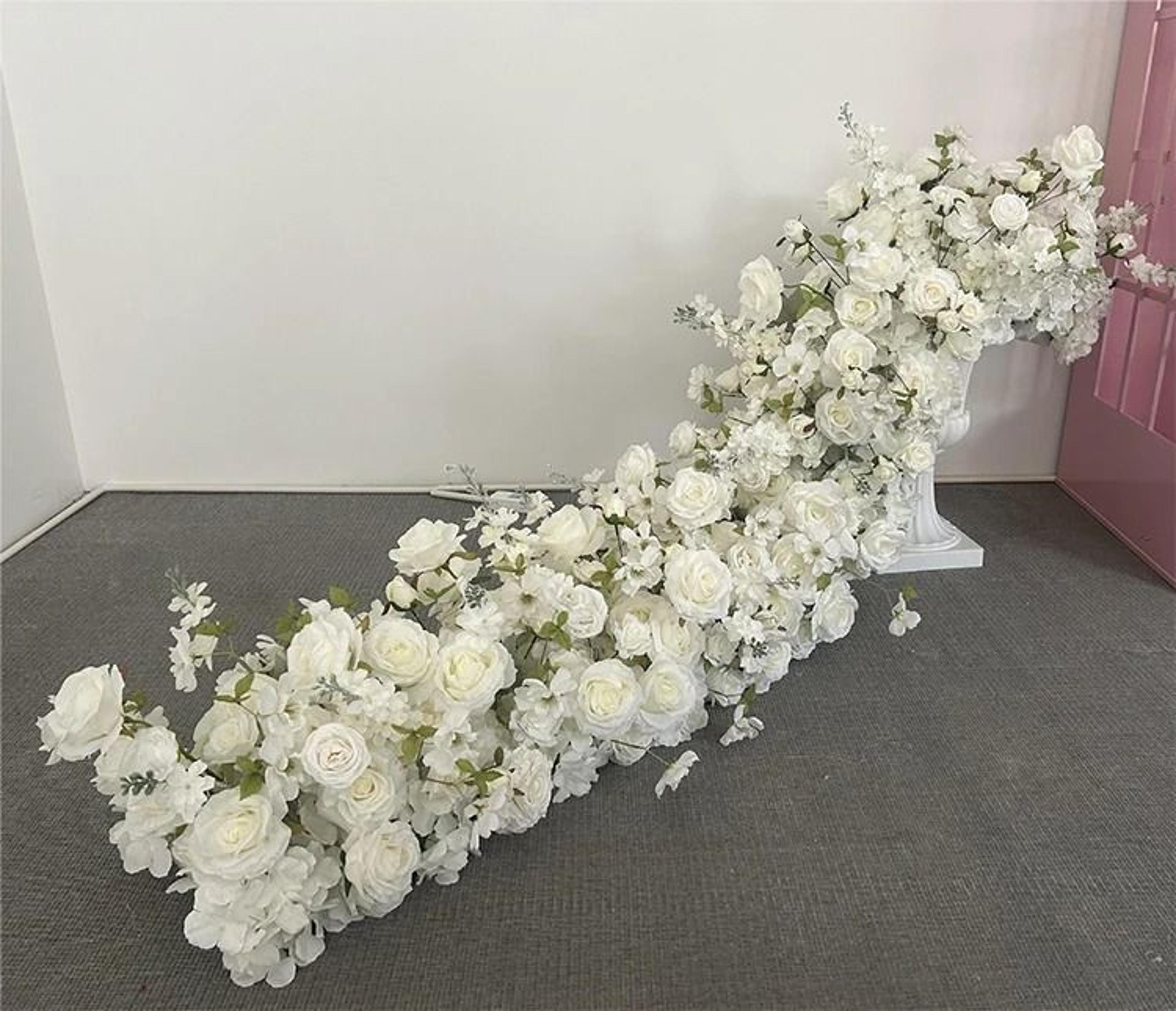 Pink Rose Large Flower Row Runner For Wedding Decor Floral Backdrop 9
