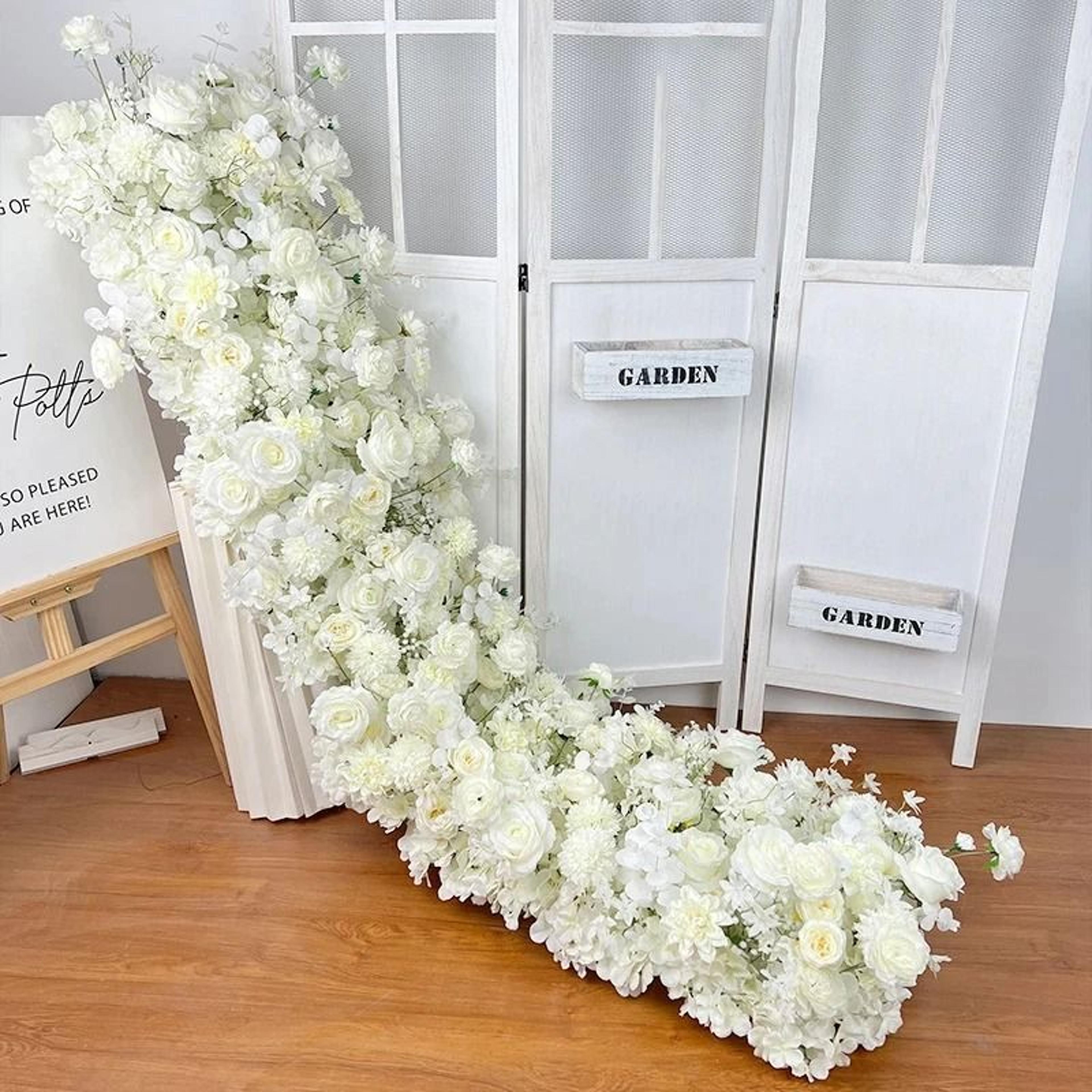 Pink Rose Large Flower Row Runner For Wedding Decor Floral Backdrop 10