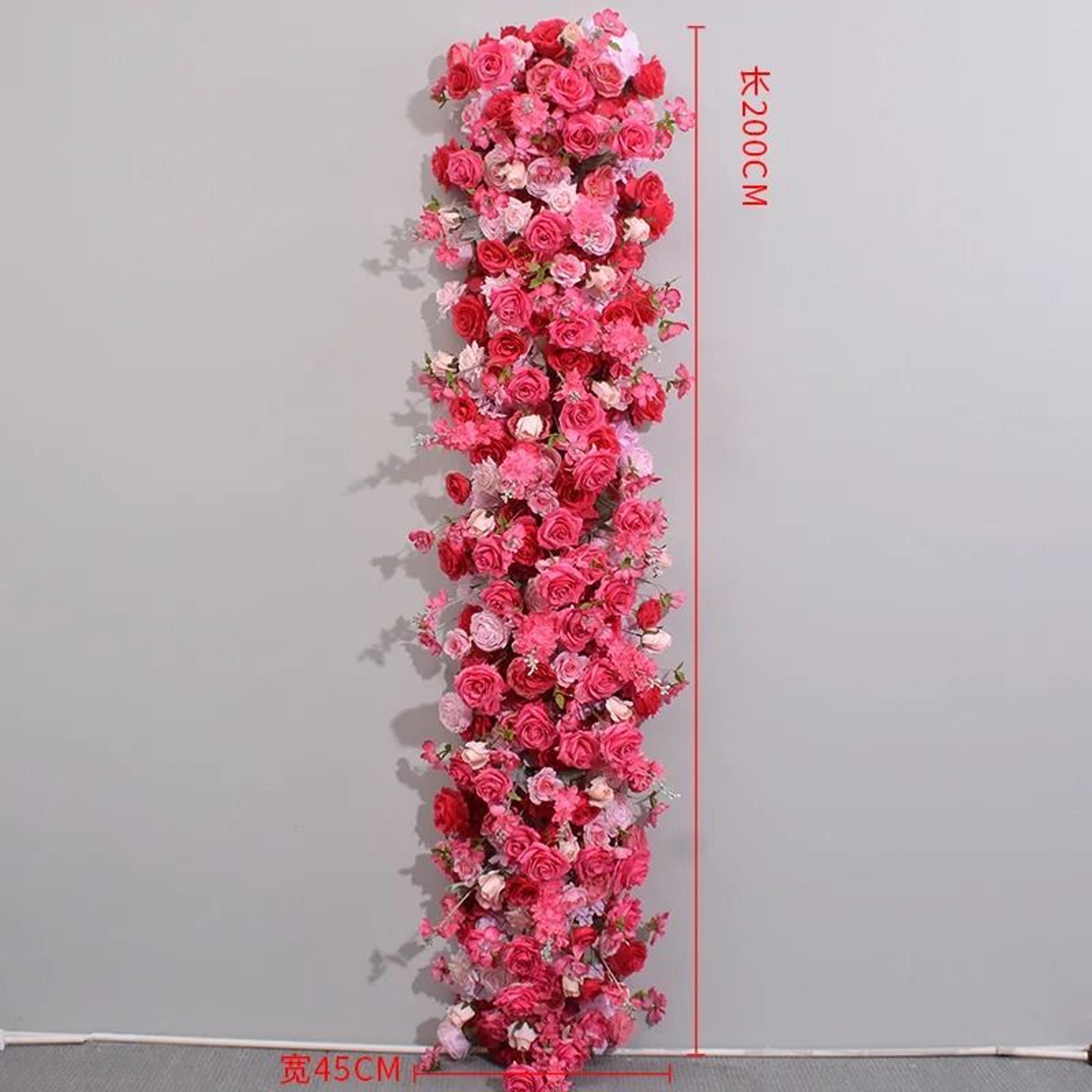 Pink Rose Large Flower Row Runner For Wedding Decor Floral Backdrop 4