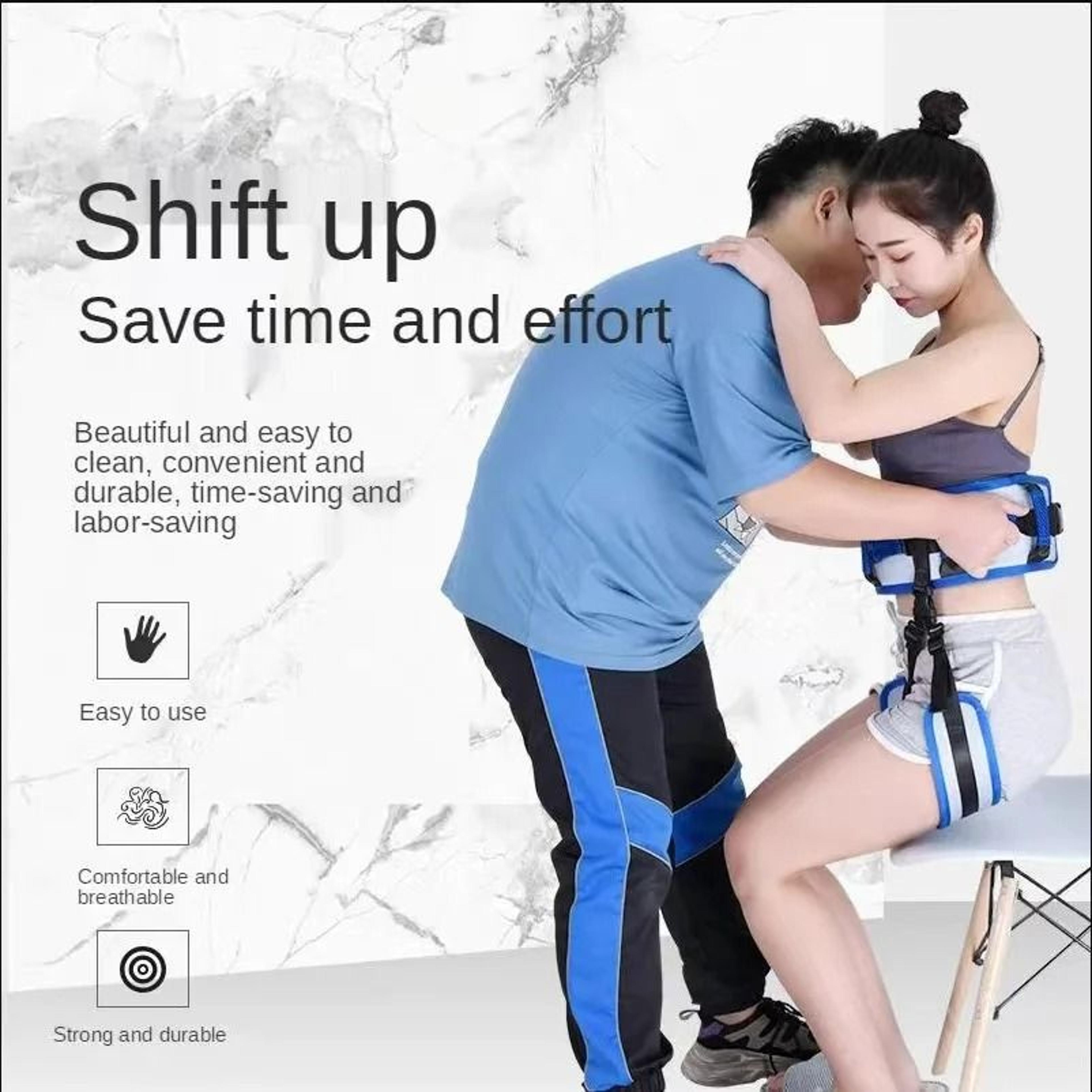 patient transfer belt with leg loops for elderly disabled mobility support and rehabilitation training