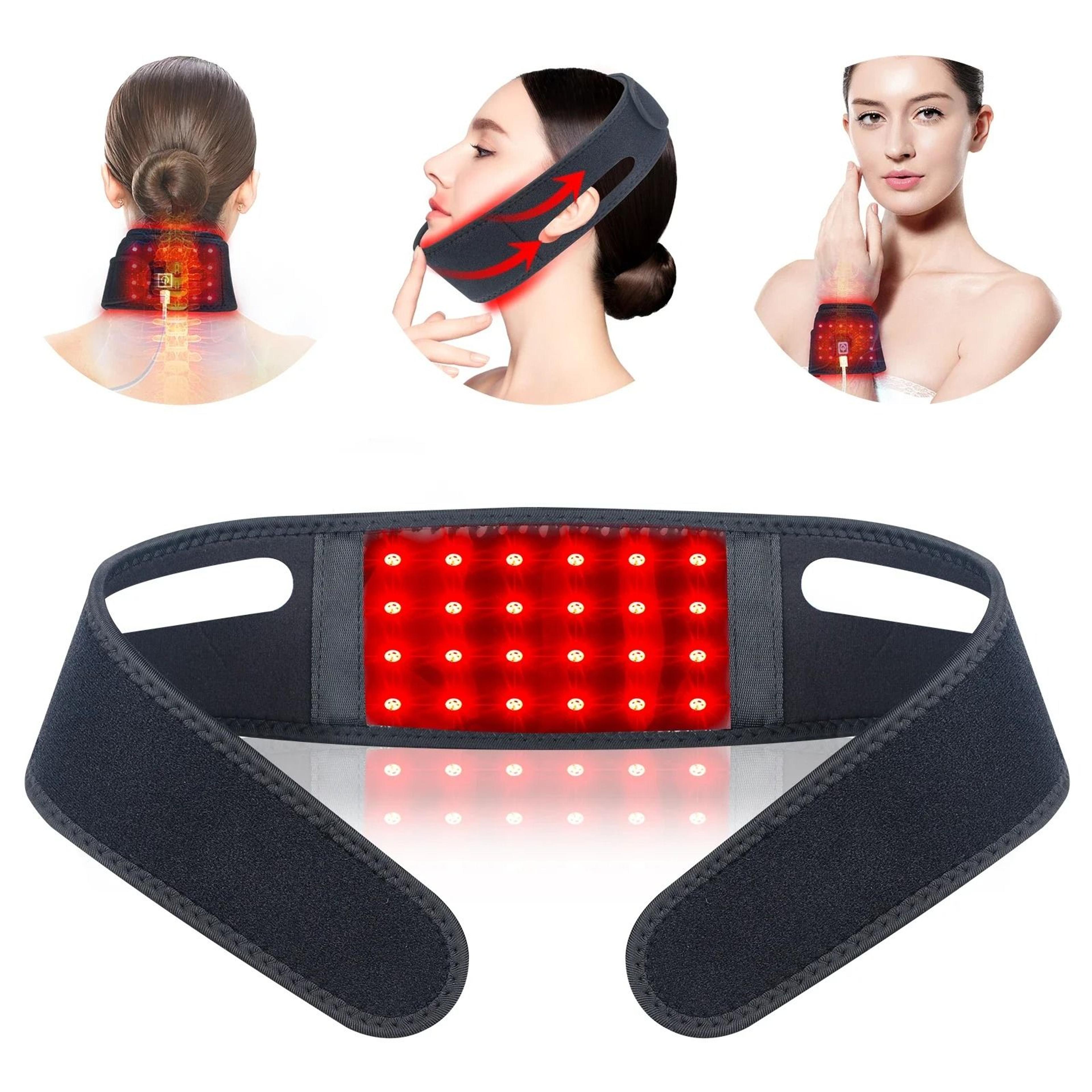660nm red light infrared 850nm neck heating belt pain relief wrap firming skin care
