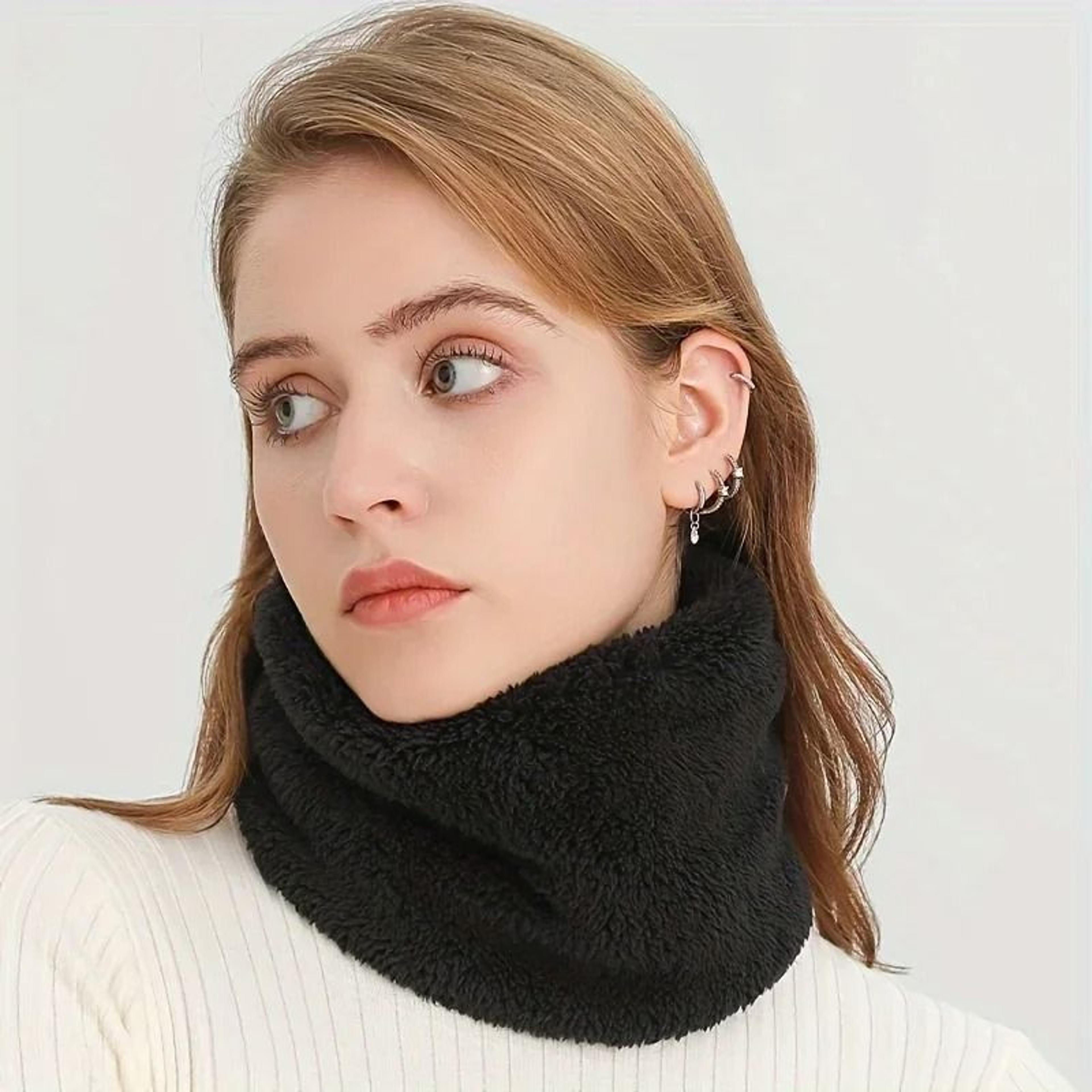 Fashion Soft Knitted Neck Warmer Scarf With Face Cover For Winter Sports 12