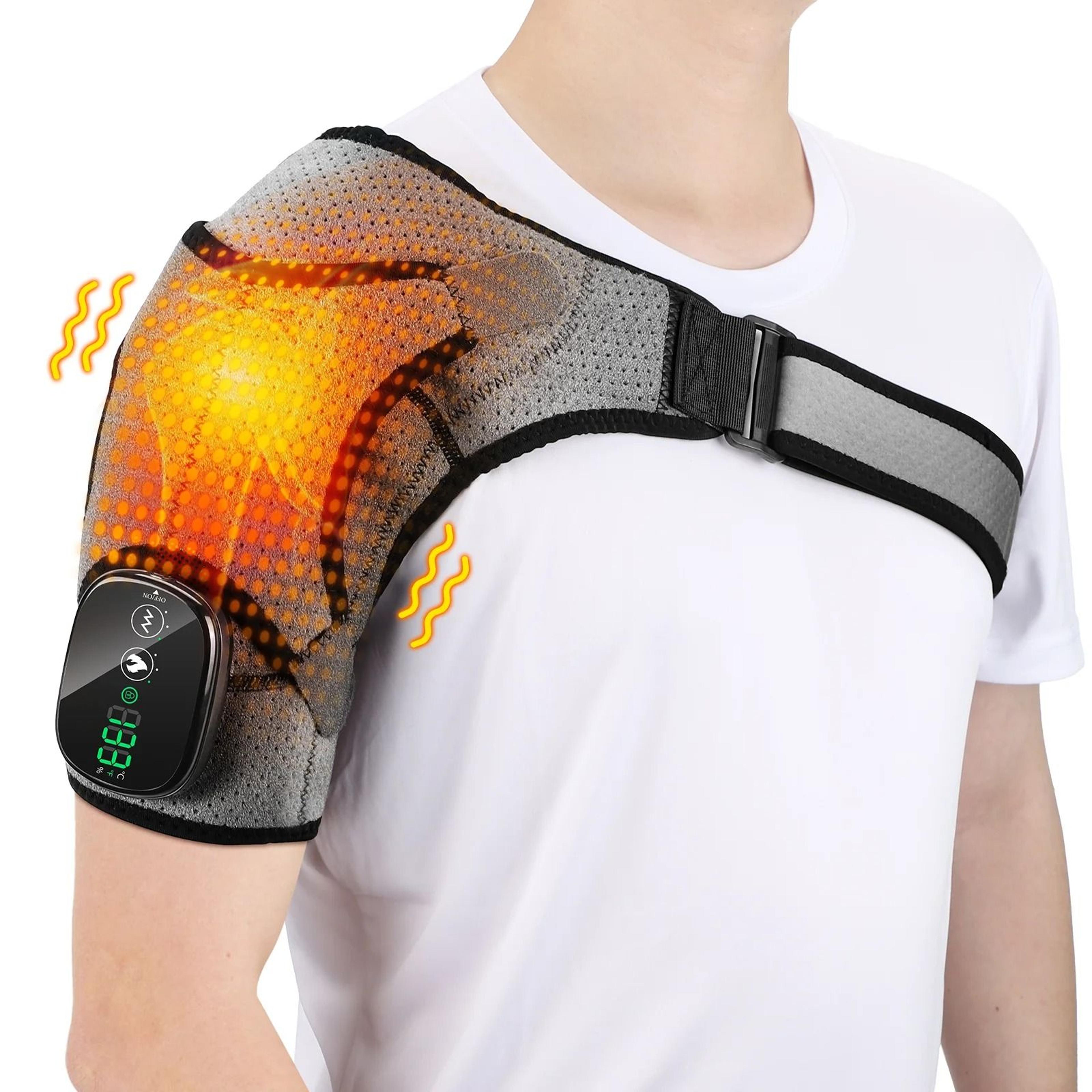 electric shoulder brace heated vibration massage belt for shoulder support