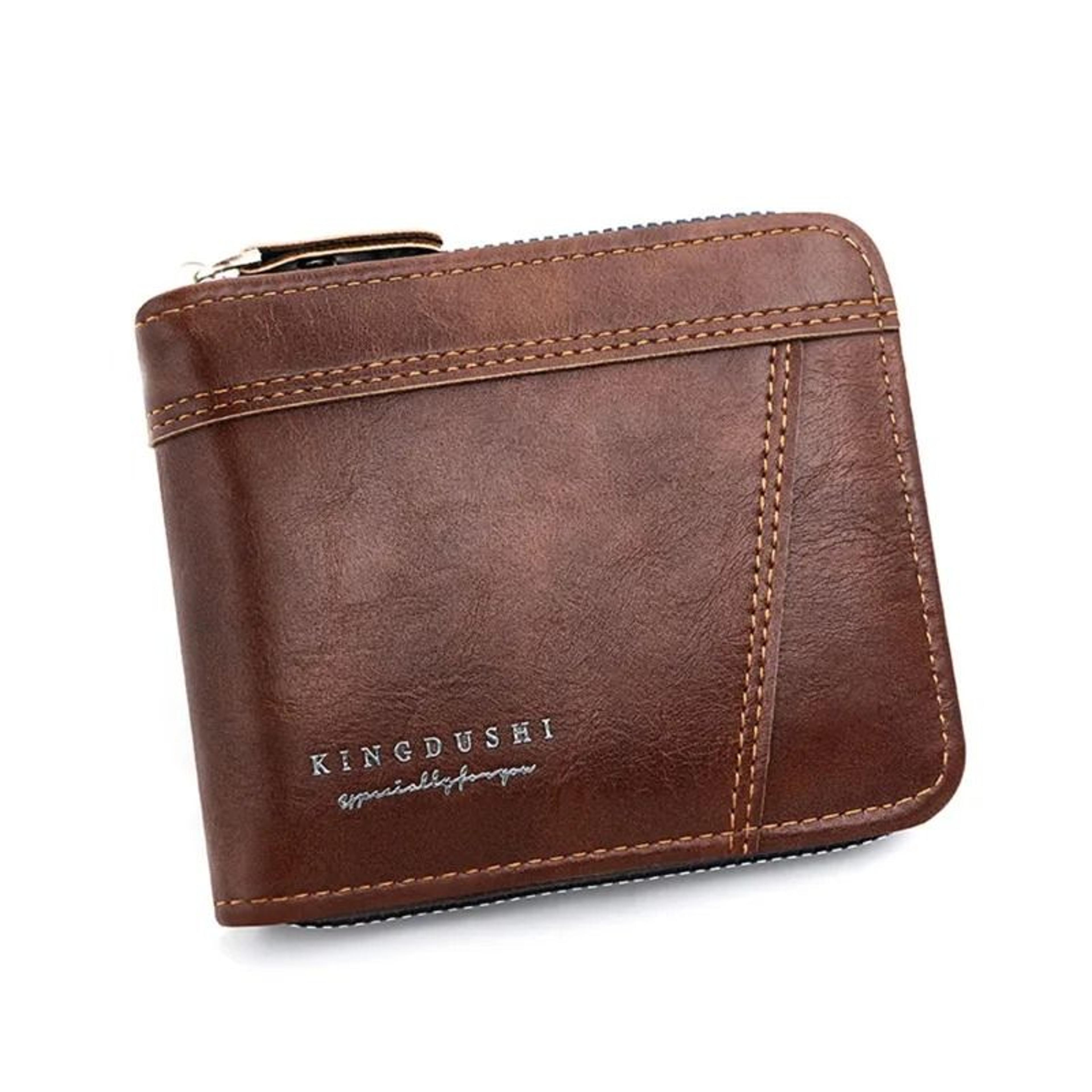 Luxury Leather RFID Mens Zipper Wallet With Coin Pocket 9
