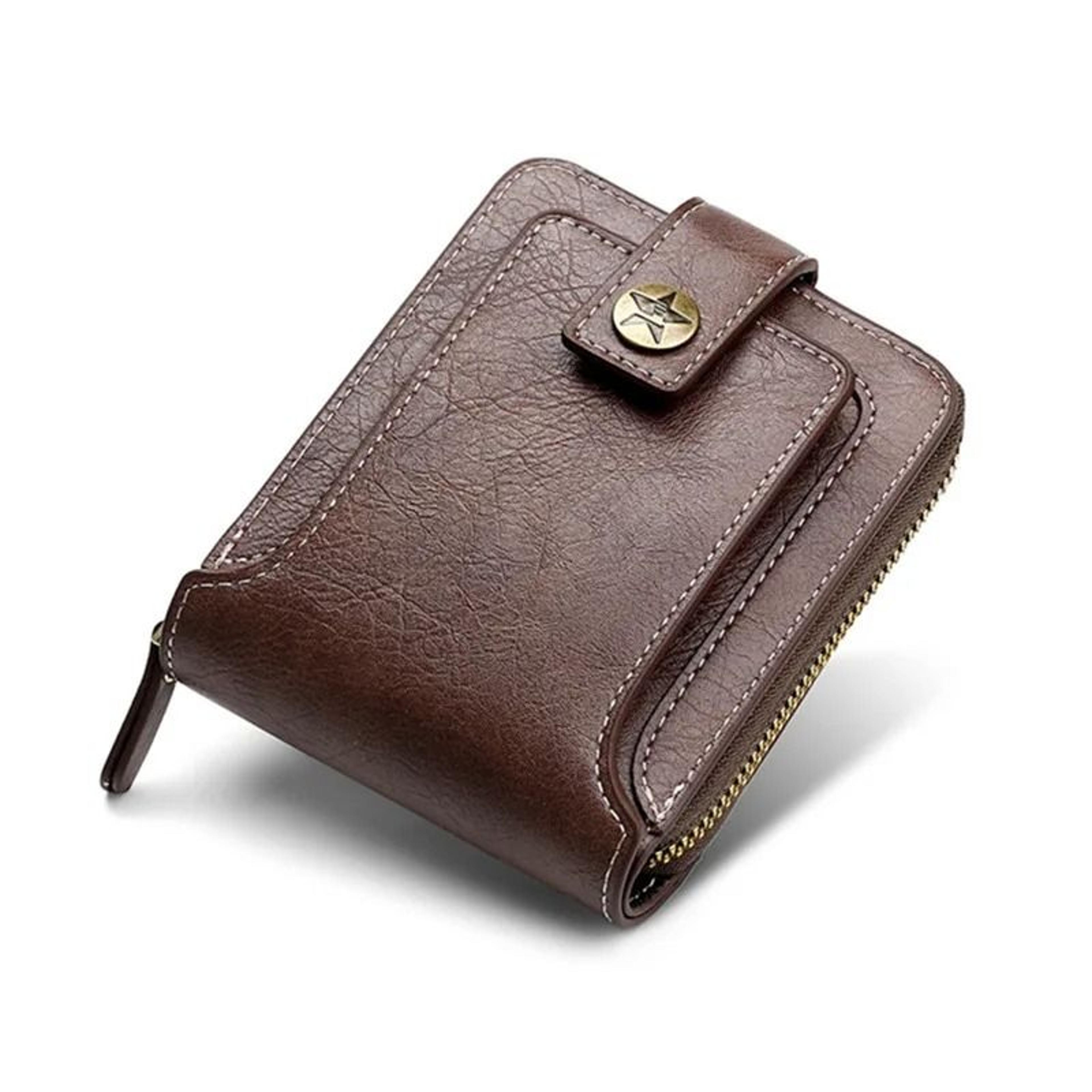 Luxury Leather RFID Mens Zipper Wallet With Coin Pocket 6