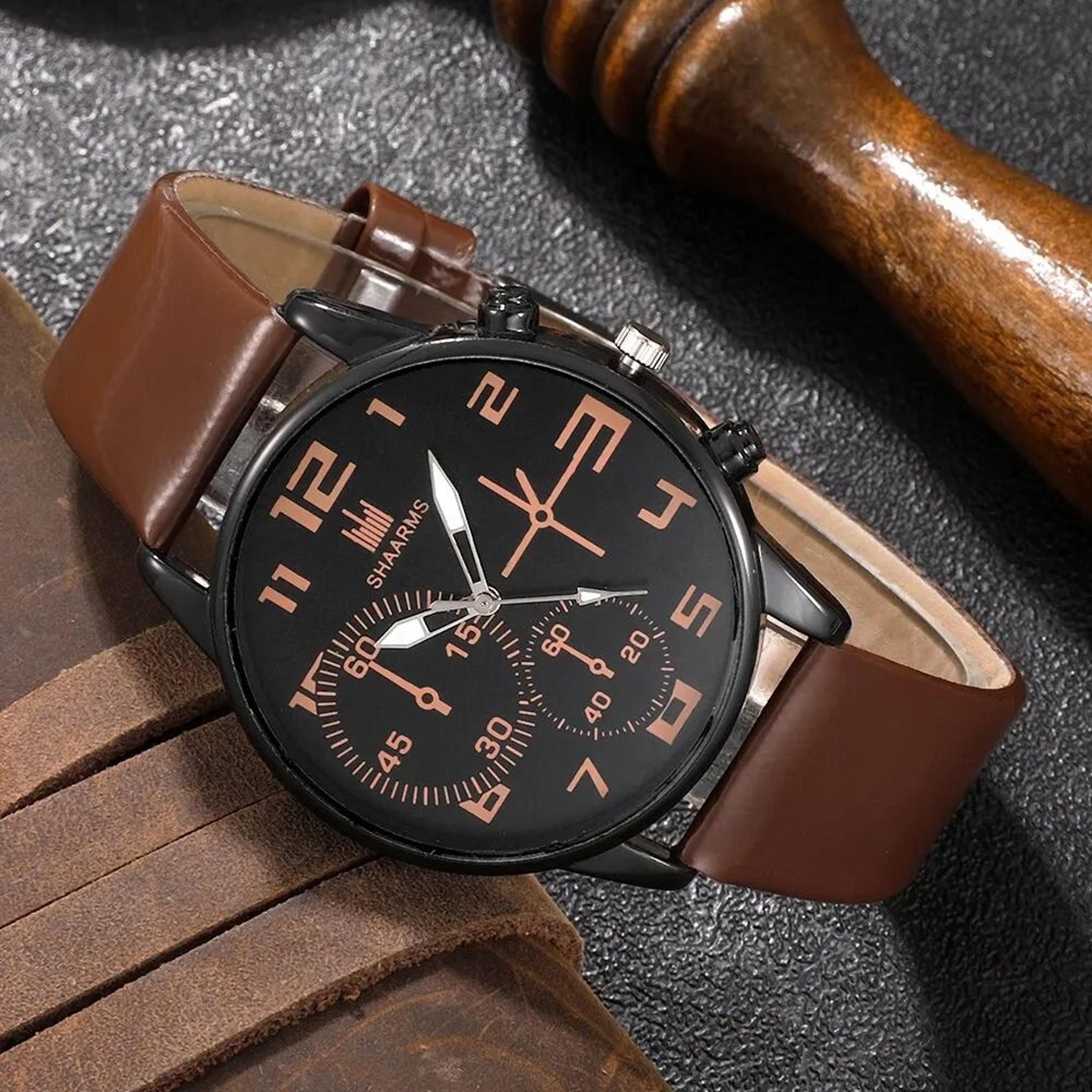 Mens Sports Bracelet Quartz Watch Set 5 Pcs 3
