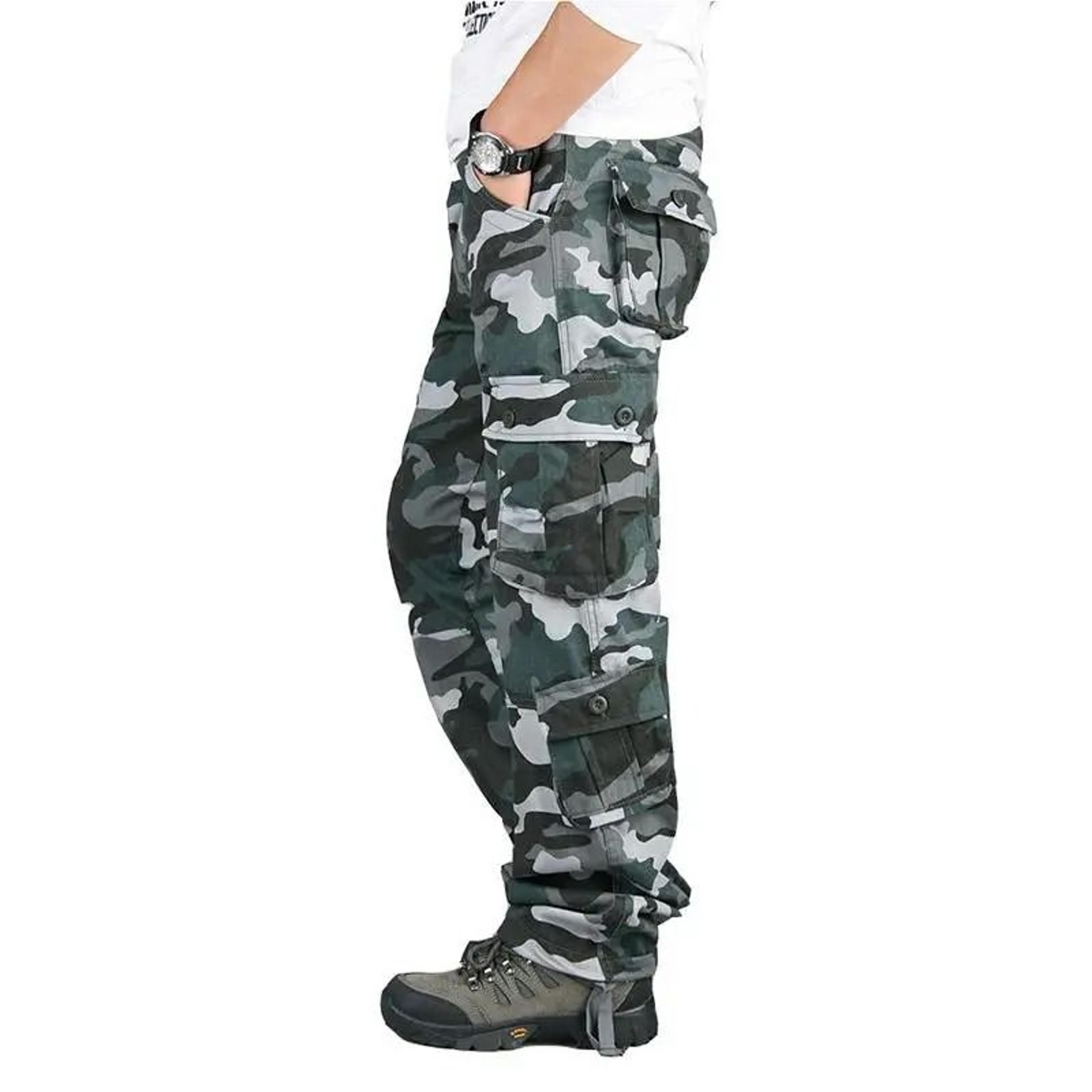 Men Tactical Cargo Pants Cotton Outdoor Work Trousers 14