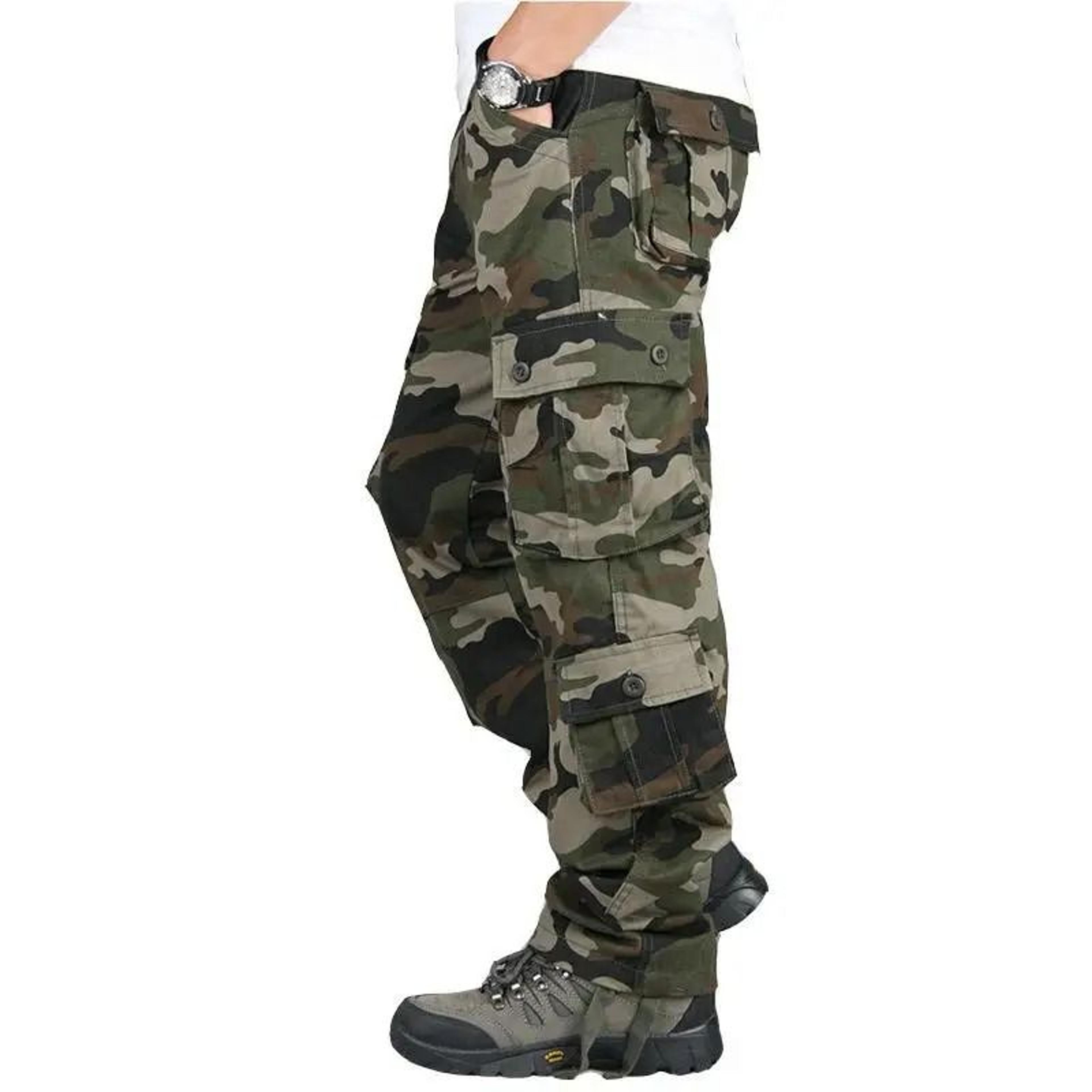 Men Tactical Cargo Pants Cotton Outdoor Work Trousers 15