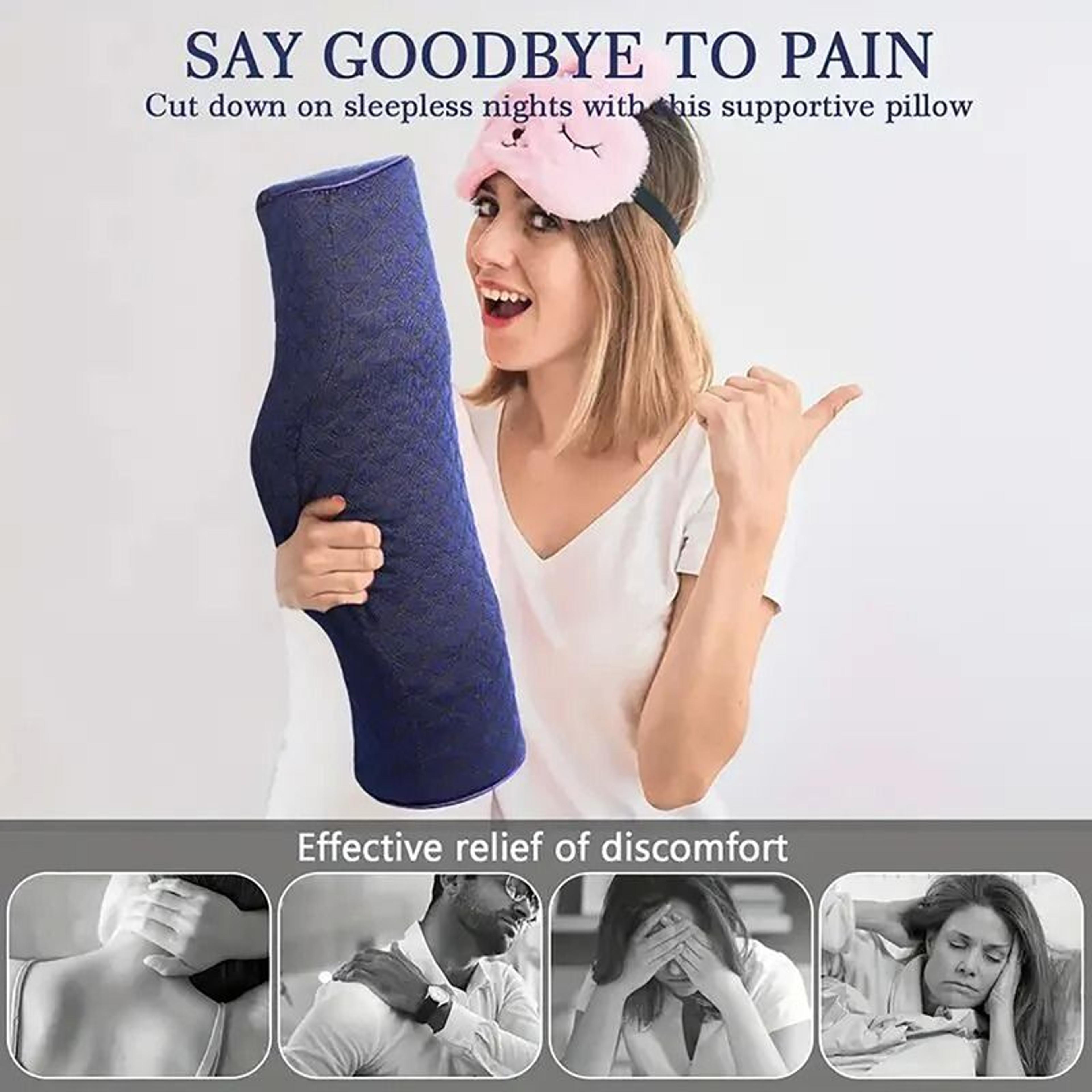 Cervical Memory Foam Neck Relief Pillow With Breathable Washable Cover 2