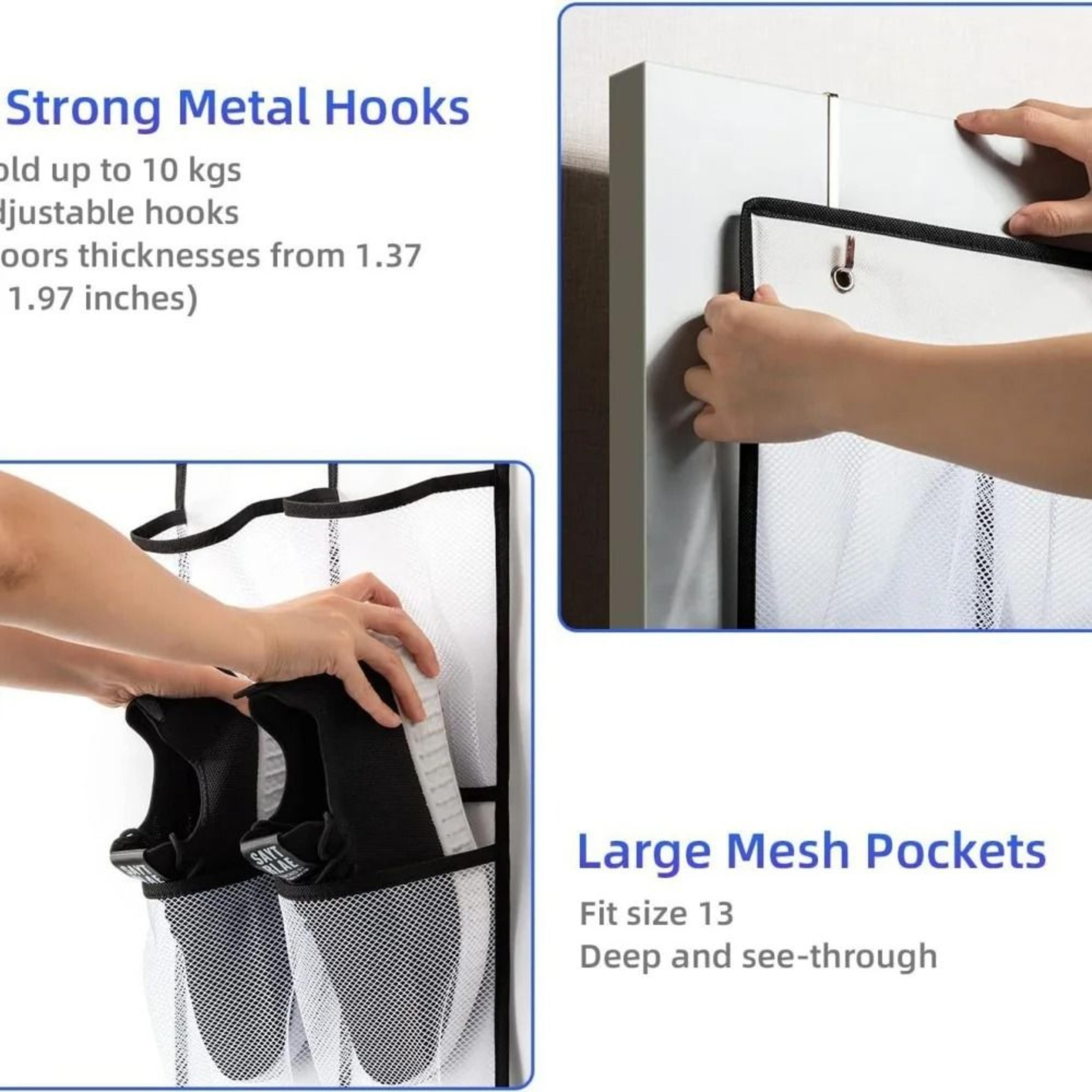 14 35 Pocket Over Door Shoe Rack Large Mesh Hanging Storage Organizer 3
