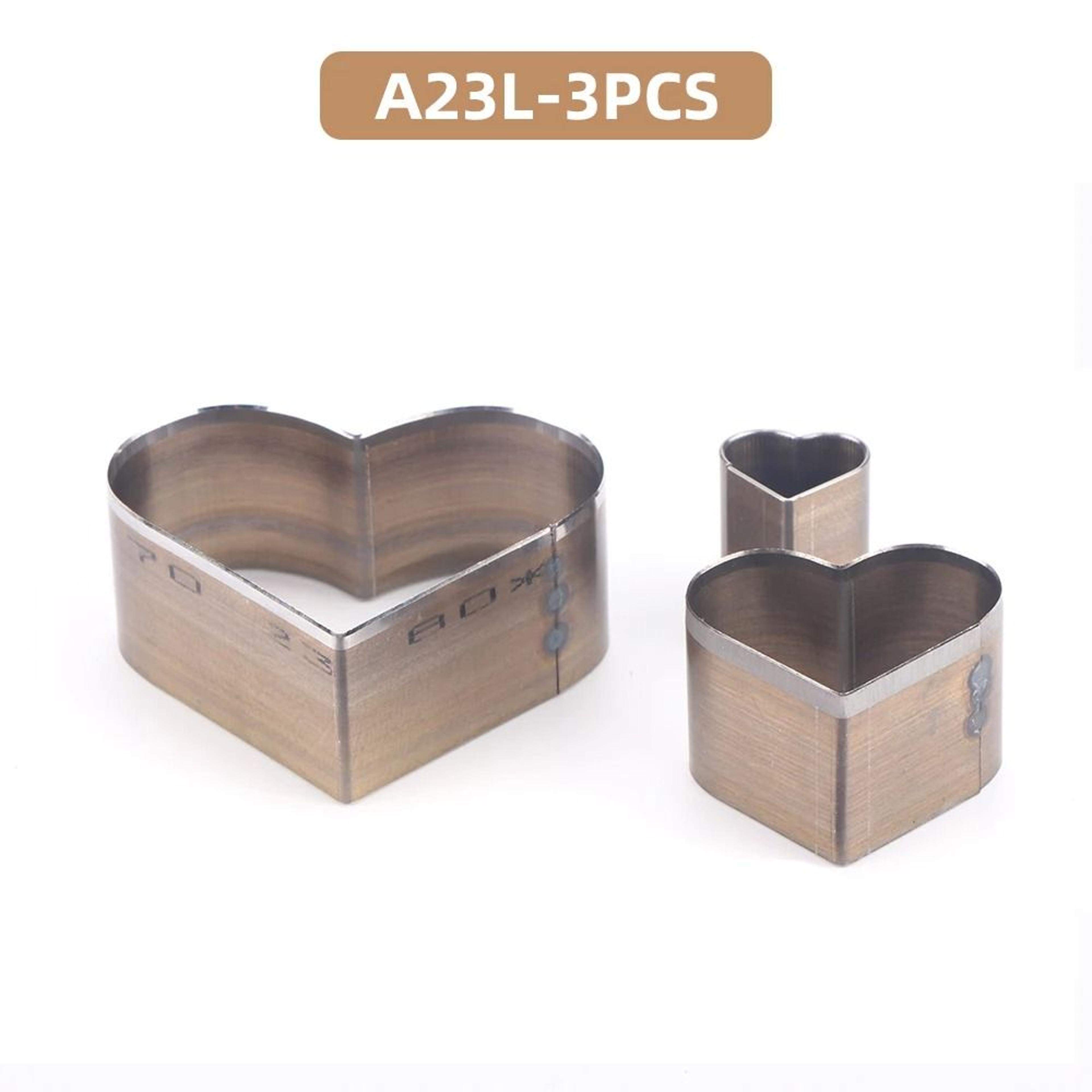 Manual Leather Craft Cutting Die Set 3 Piece Heart Shaped Punch Tool Kit 6