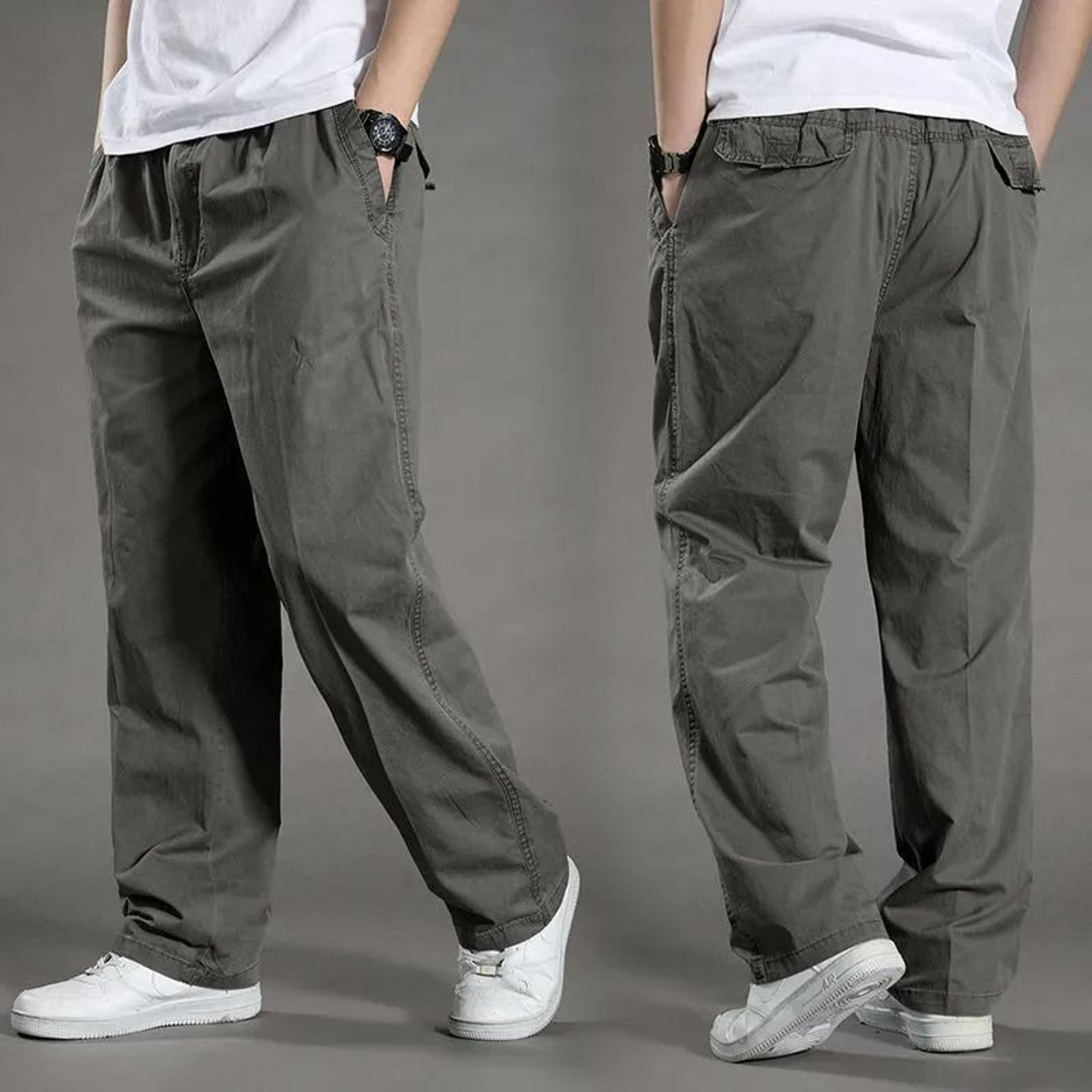 mens cotton cargo pants large size 6xl casual climbing joggers