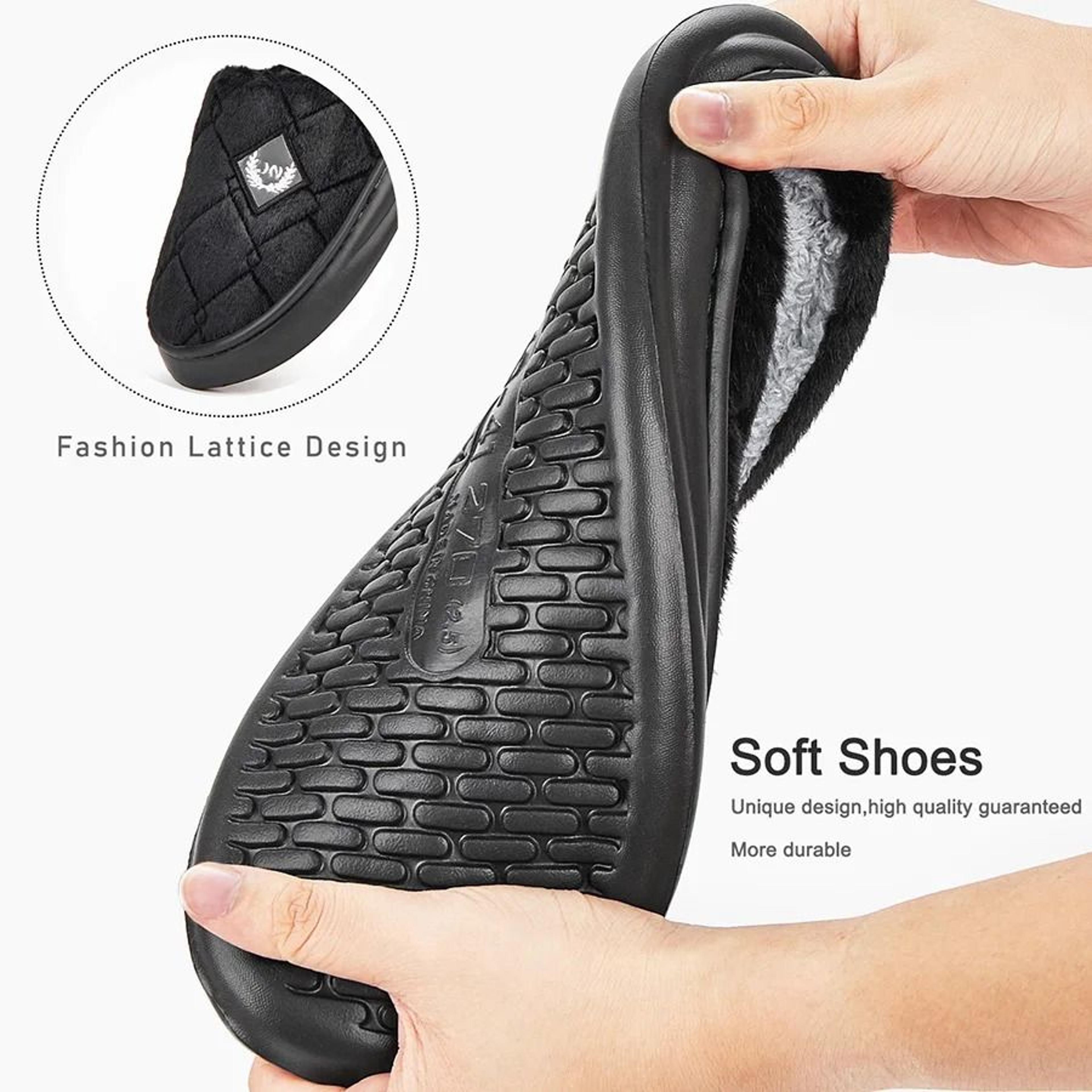 Fur Slippers Men Home EVA Platform Cushion Warm Soft Indoor Living Room Shoes 3