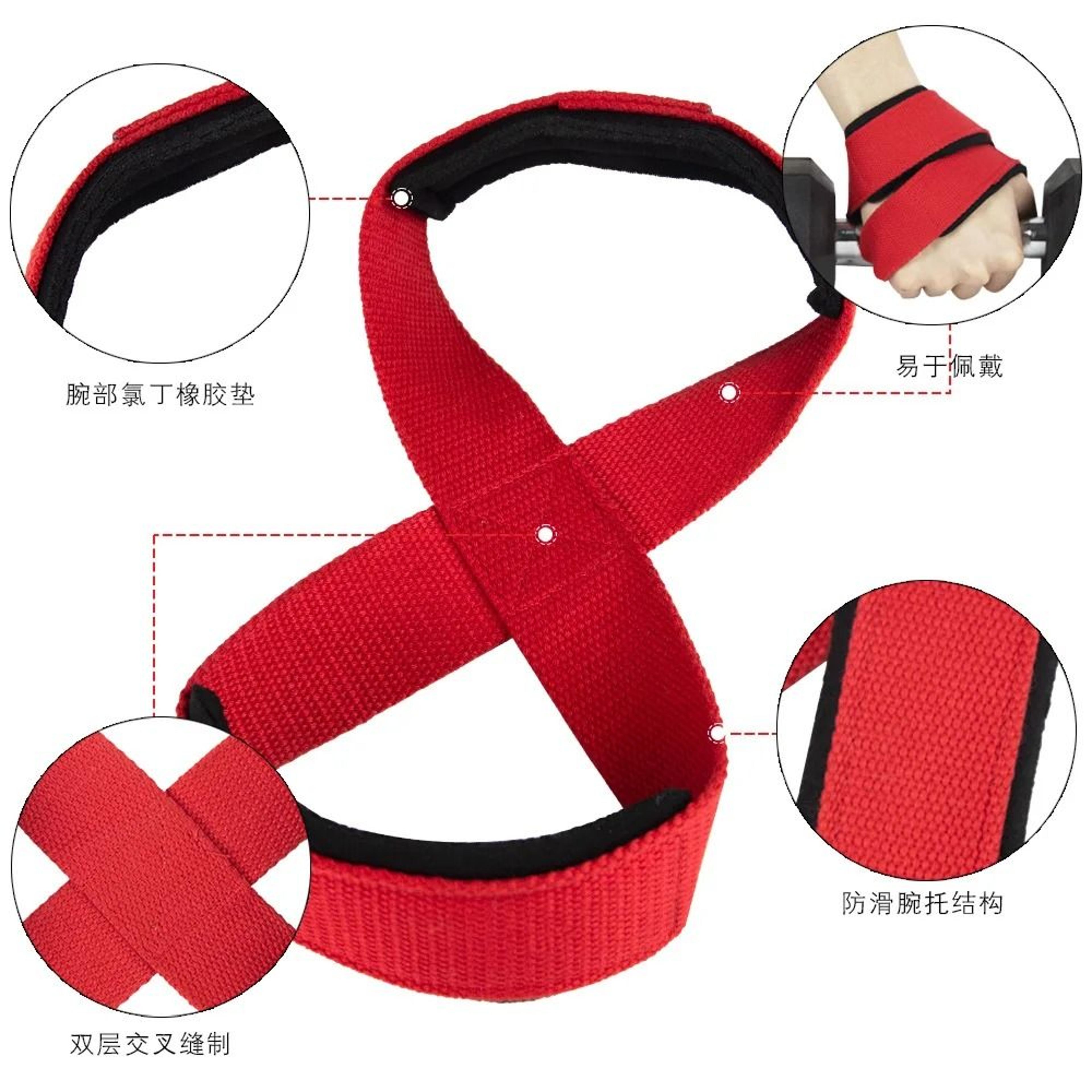 Padded Figure 8 Straps Deadlift Wrist Straps Power Lifters Workout Pull Ups Horizontal Bar Gym Fitn 4