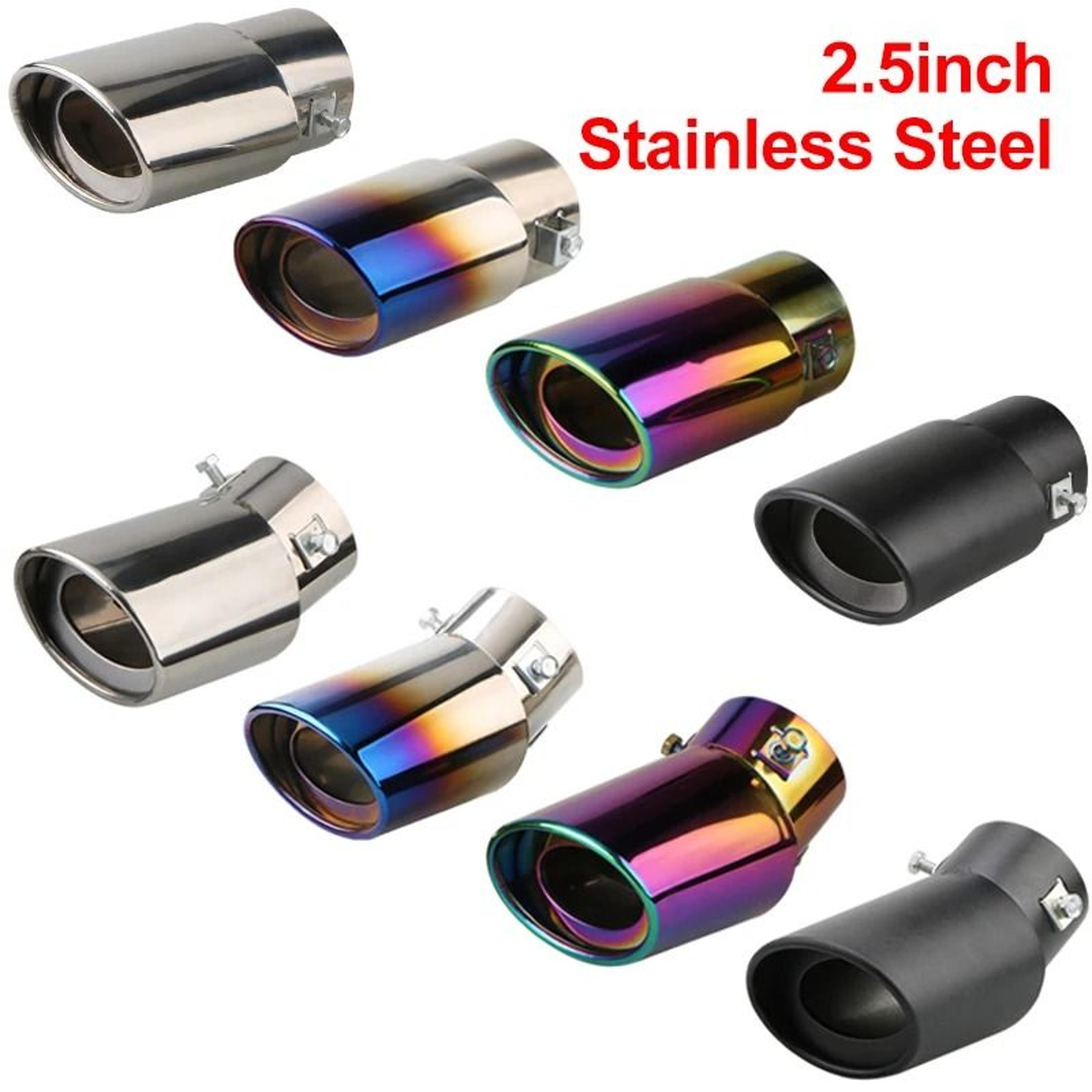 car exhaust muffler tip pipe stainless steel chrome rear tail trim