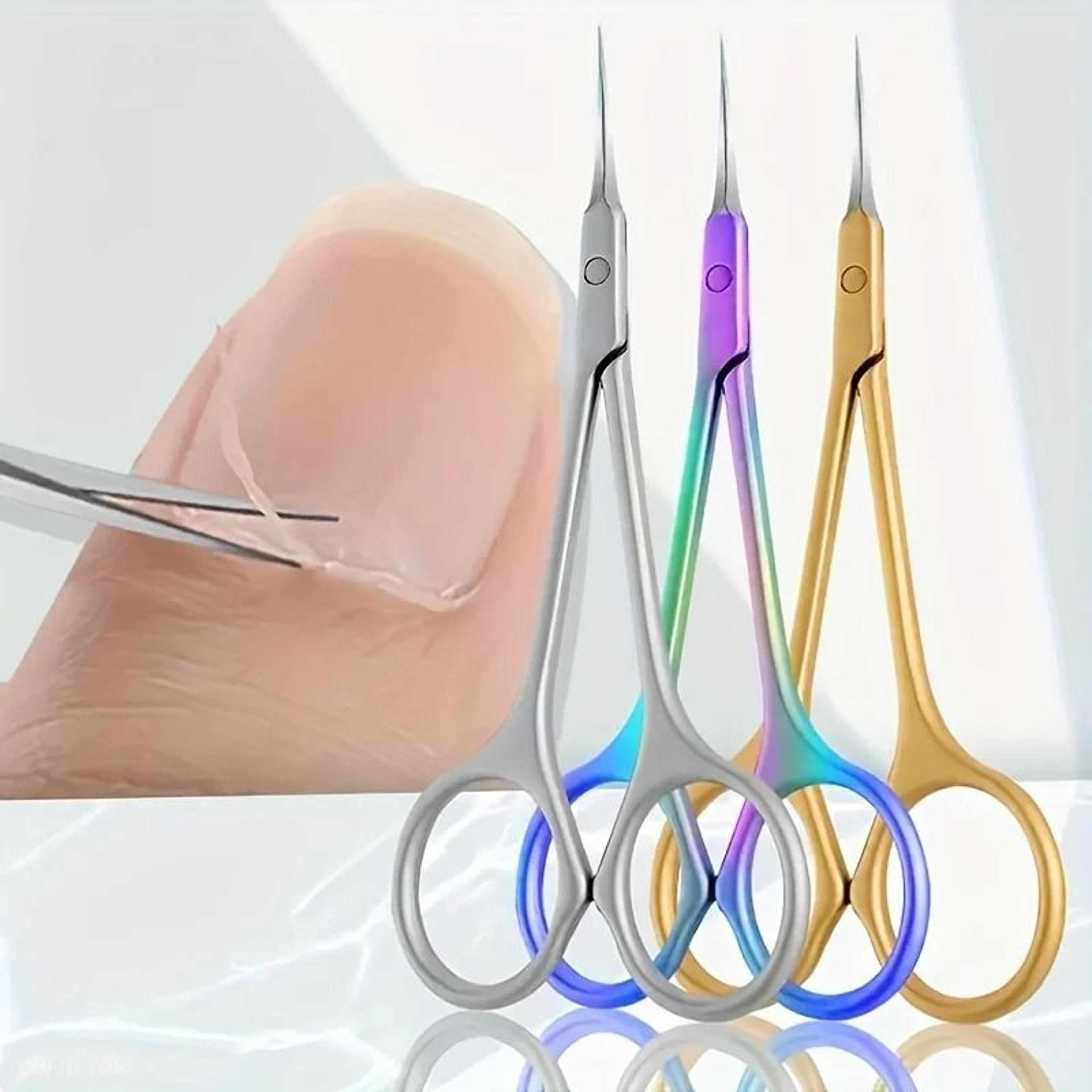 stainless steel curved tip thin blade cuticle scissors and trimmer manicure tool