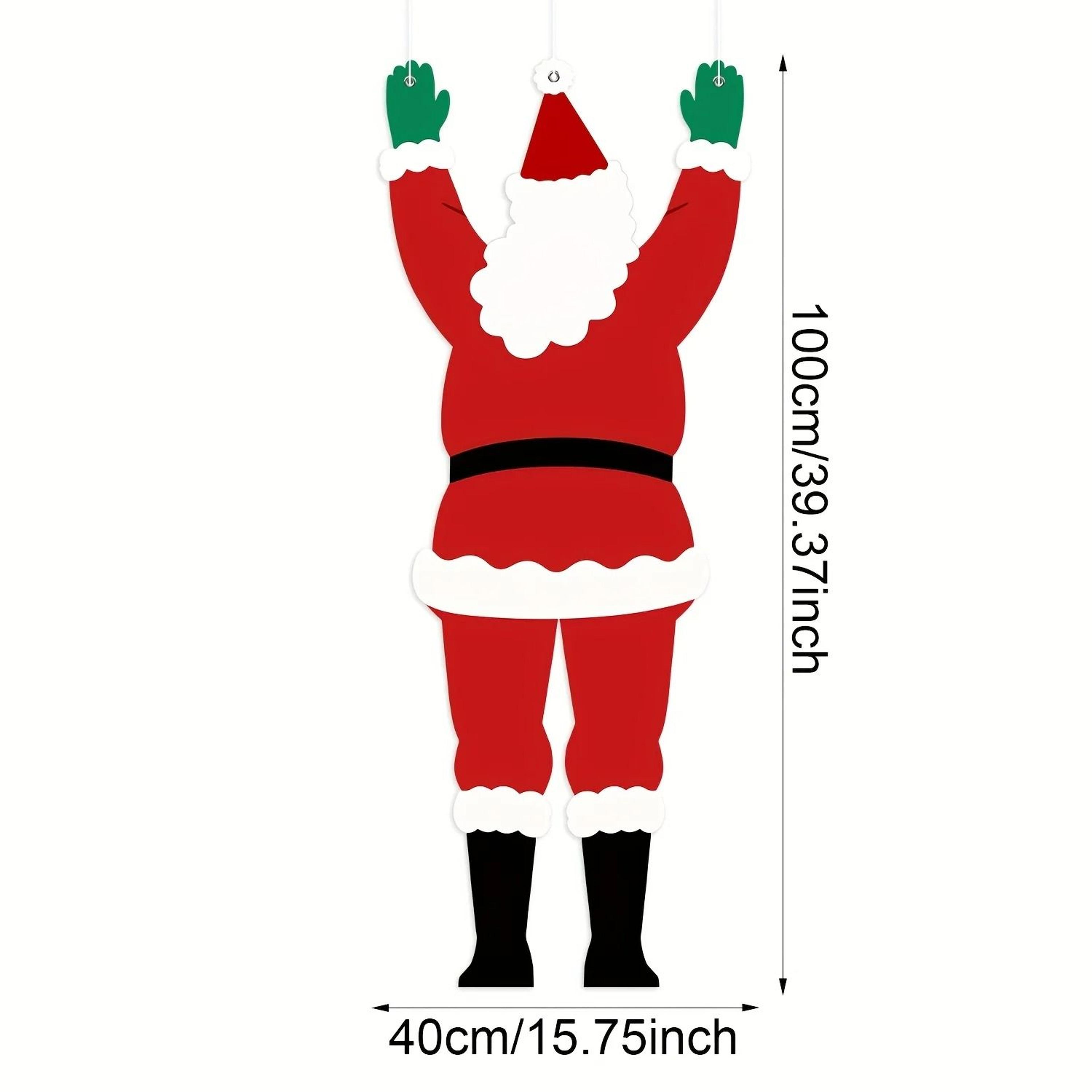 Santa Claus Climbing Wall Hanging Decoration Christmas Outdoor Ornament Polyester Holiday Decor 6