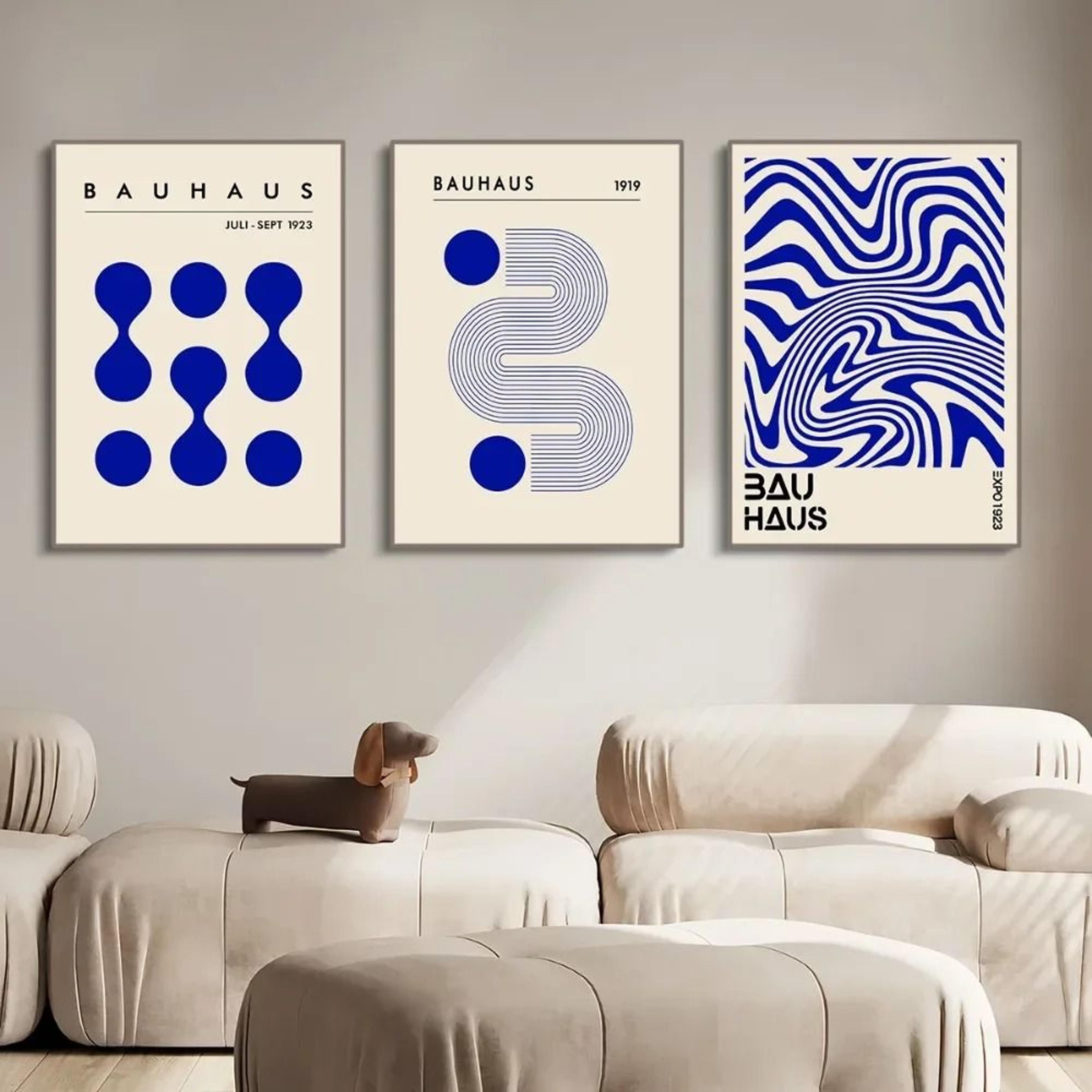 Bauhaus Poster Set Modern Abstract Geometric Wall Decoration 1