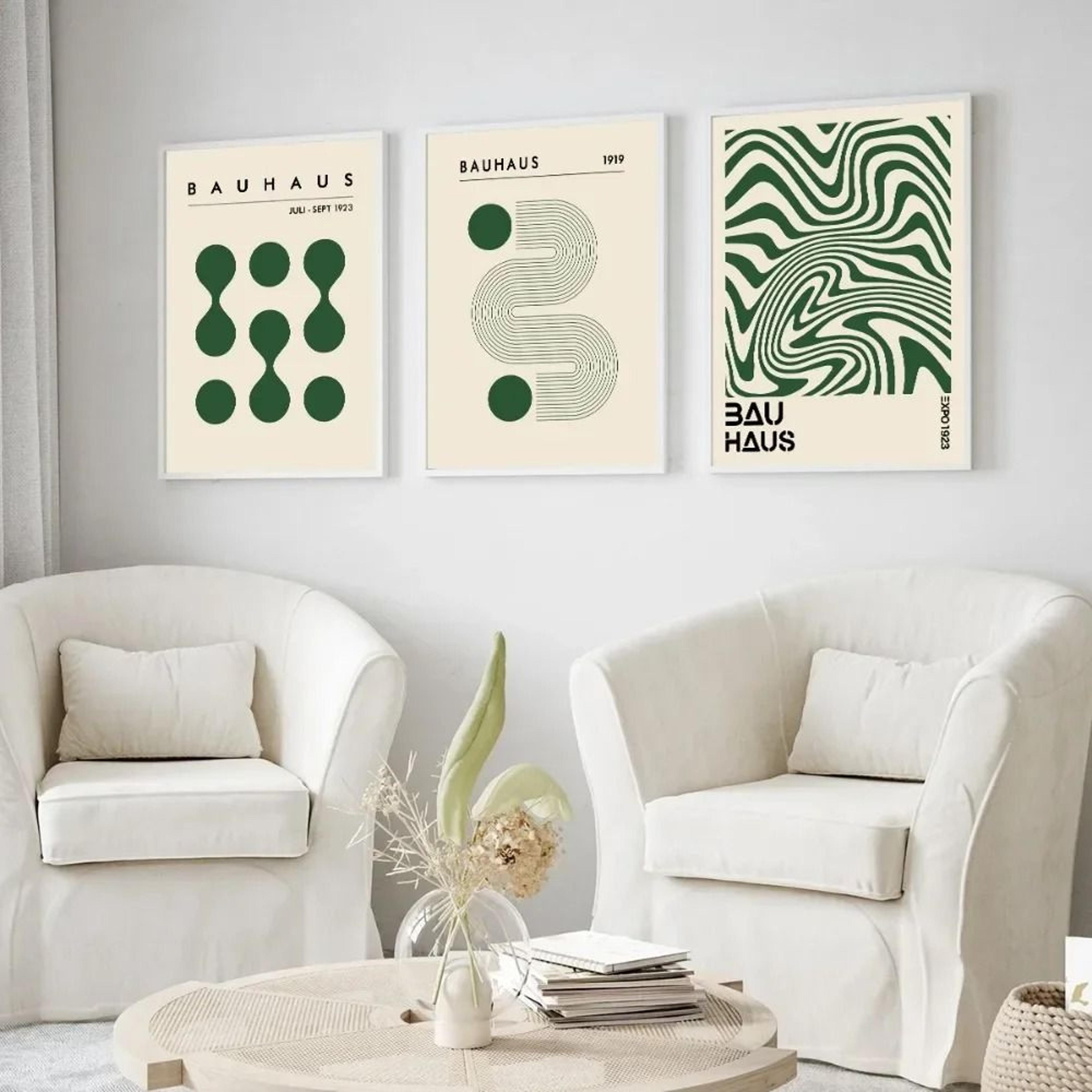 Bauhaus Poster Set Modern Abstract Geometric Wall Decoration 5