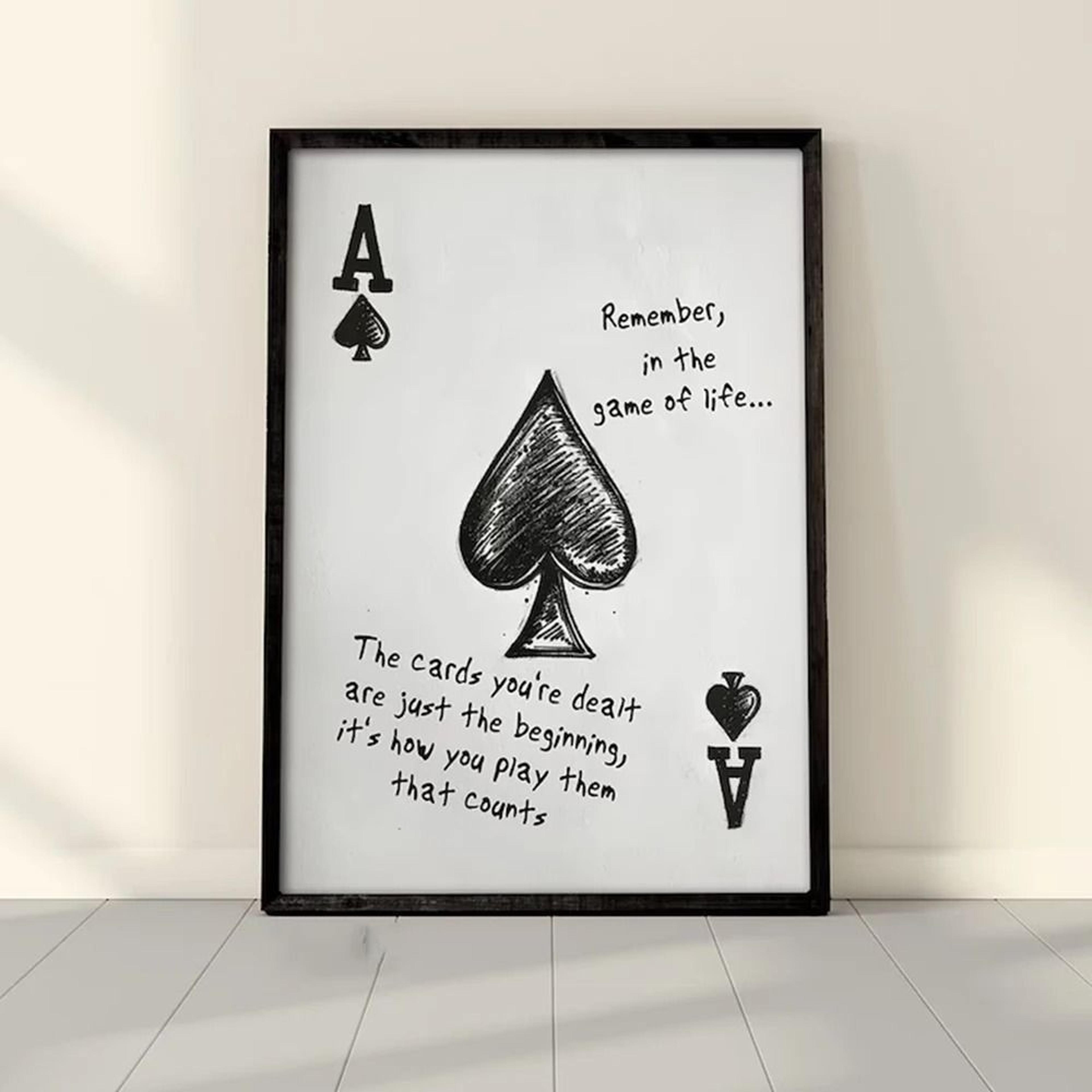 modern vintage poker ace of spades canvas wall art home decoration