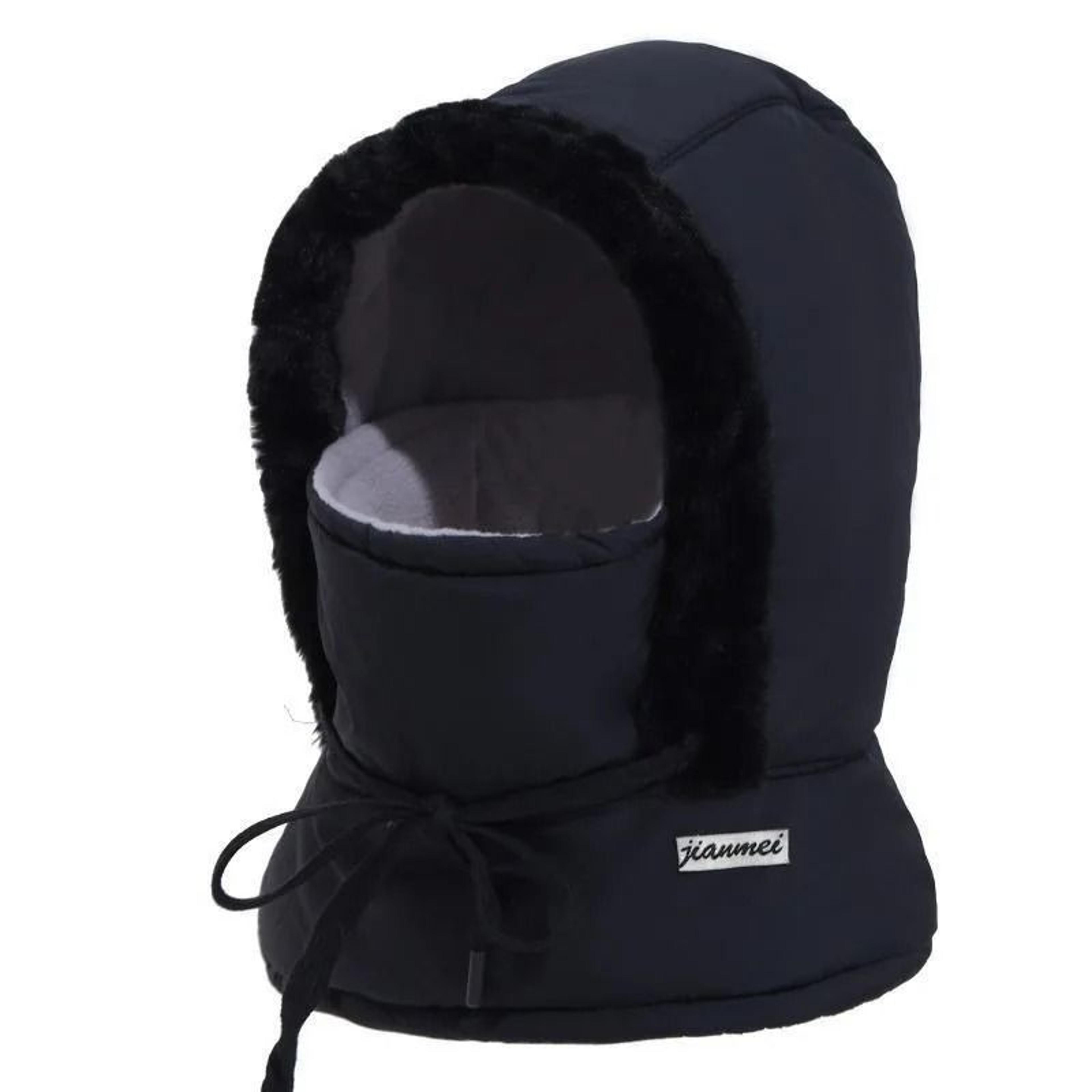 Cold Weather Thermal 3 In 1 Scarf Winter Windproof Hood Hat With Plush Neck Warmer 7