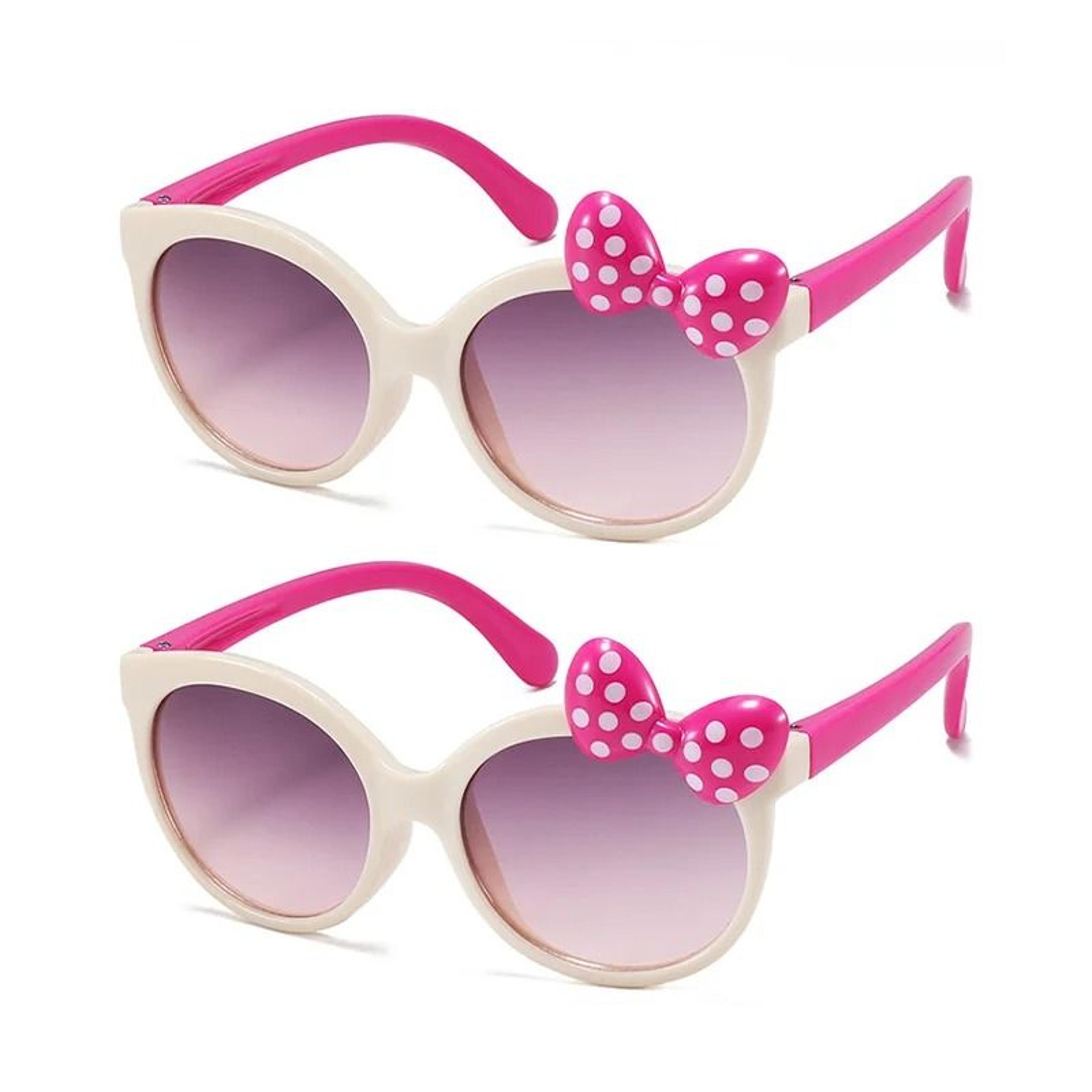 Kids Bow Decor Big Frame Sunglasses Outdoor Party Vacation Travel Glasses 8