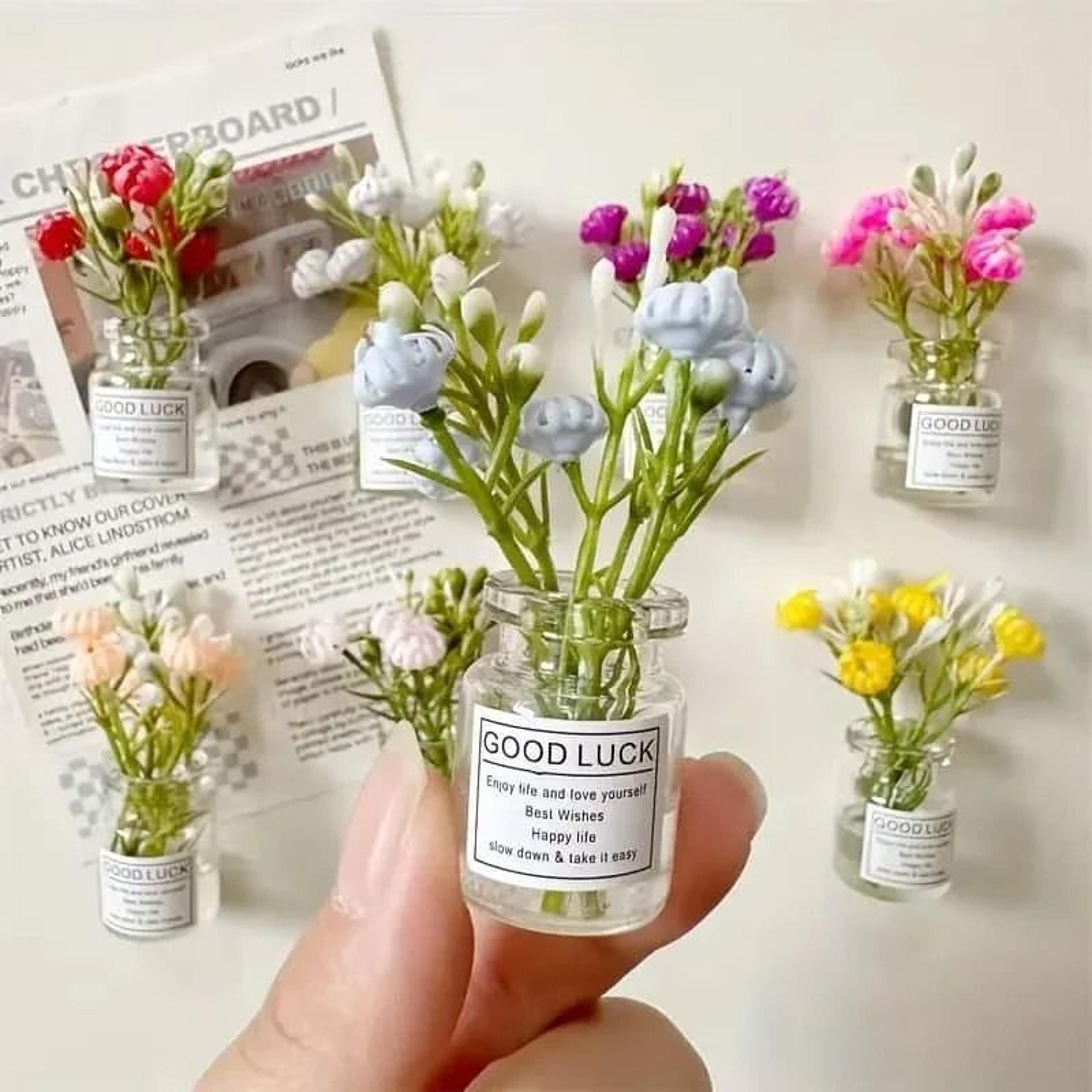 mini vase magnet set cute small refrigerator flower vases kitchen decoration gift