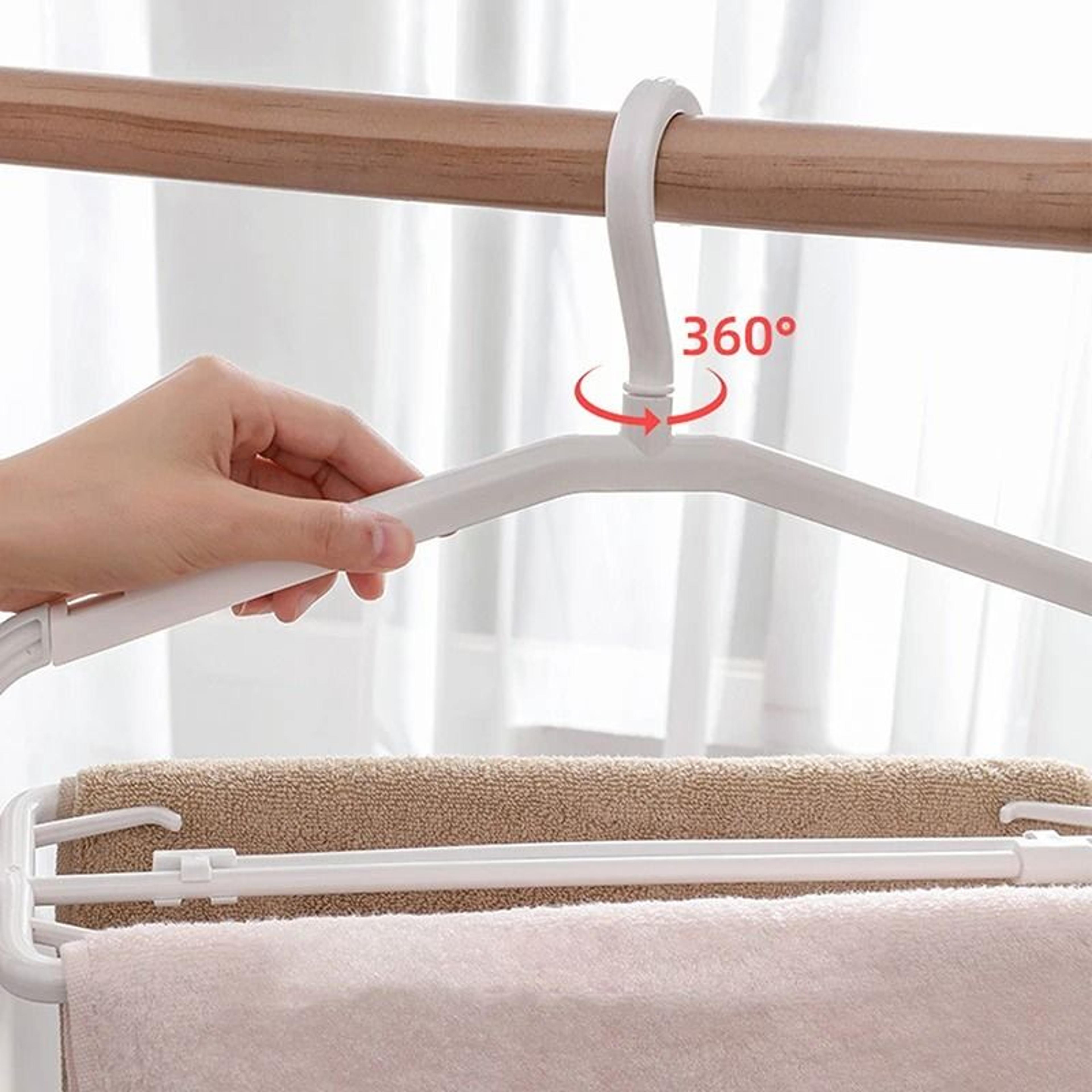 Plastic Clothes Hanger Space Saving Scalable T Shirt Dress Coat Towel Hanger 2