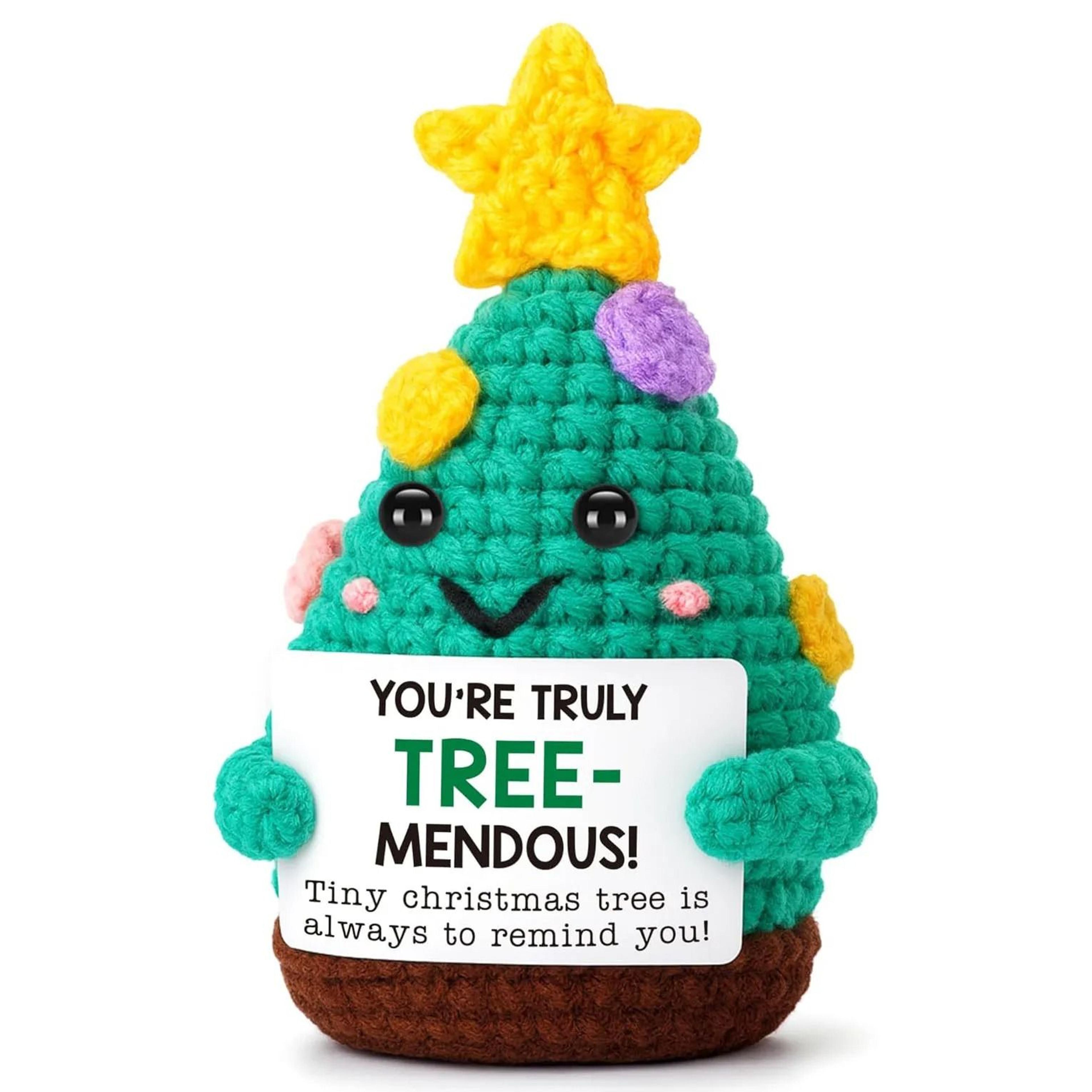 mini handmade christmas tree crochet decor cheer up holiday gift