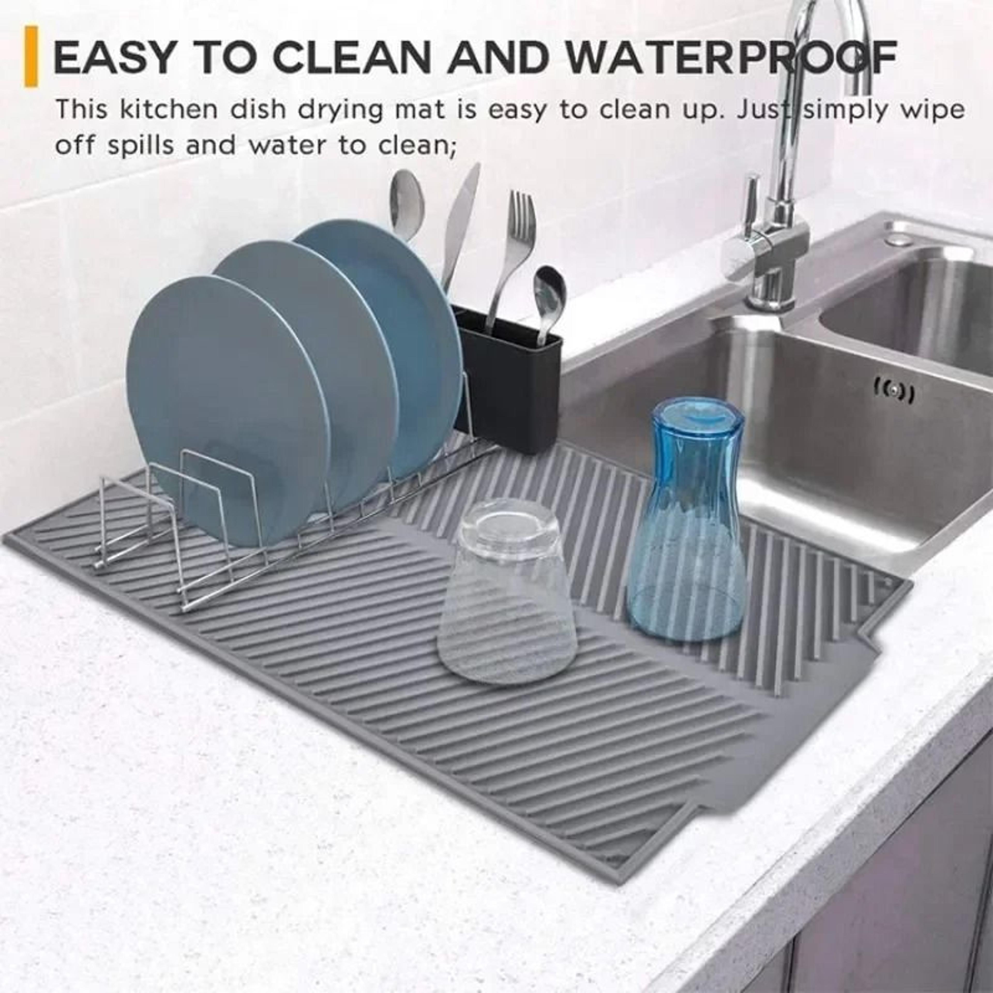 silicone drain pad drying mat non slip kitchen mat for pots dishes and tableware