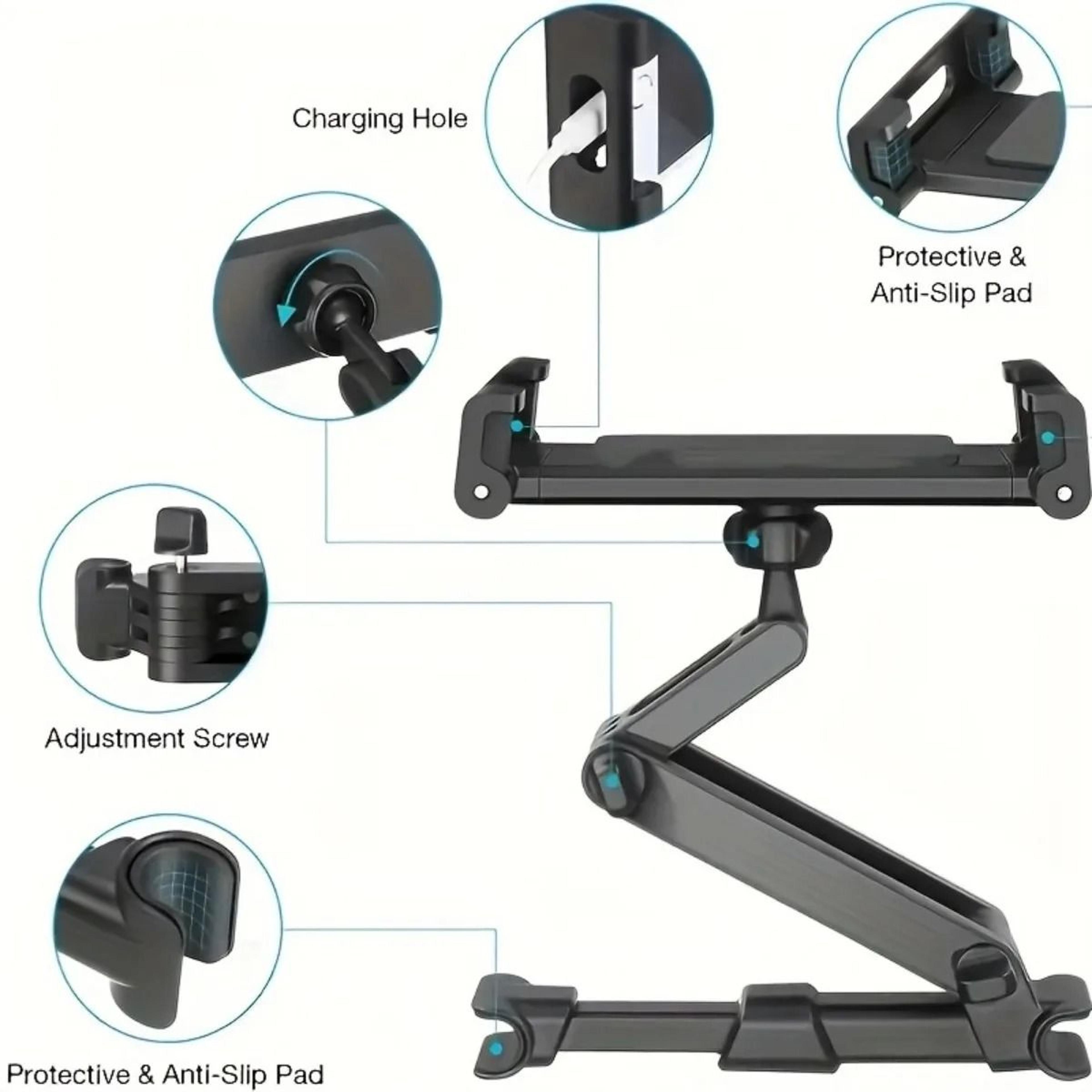 Car Headrest Tablet Holder With Adjustable Mount For Phones And Tablets 3