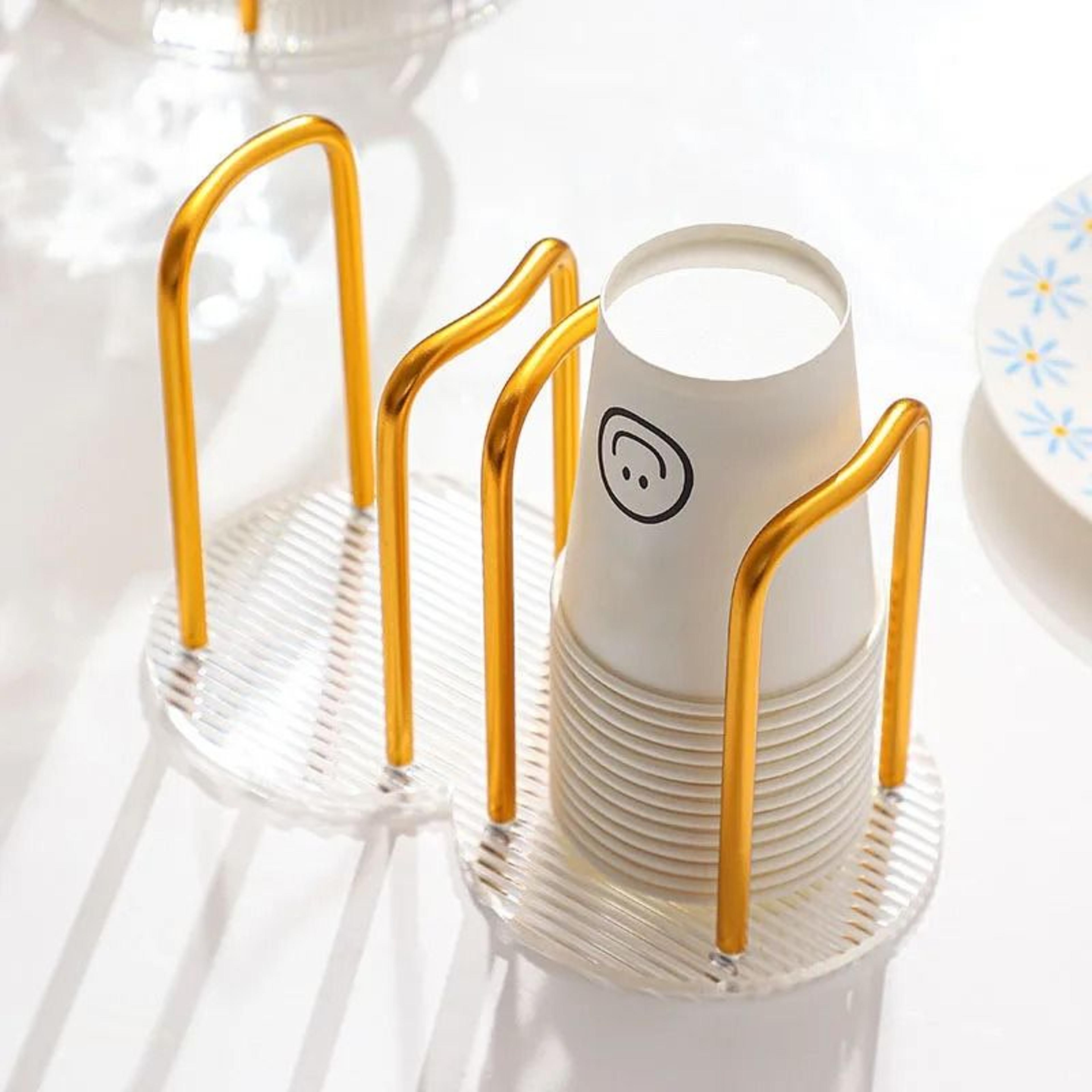 Home Storage Rack Luxury Disposable Cup Storage Rack Water Tea Cup Dispenser Rack 1
