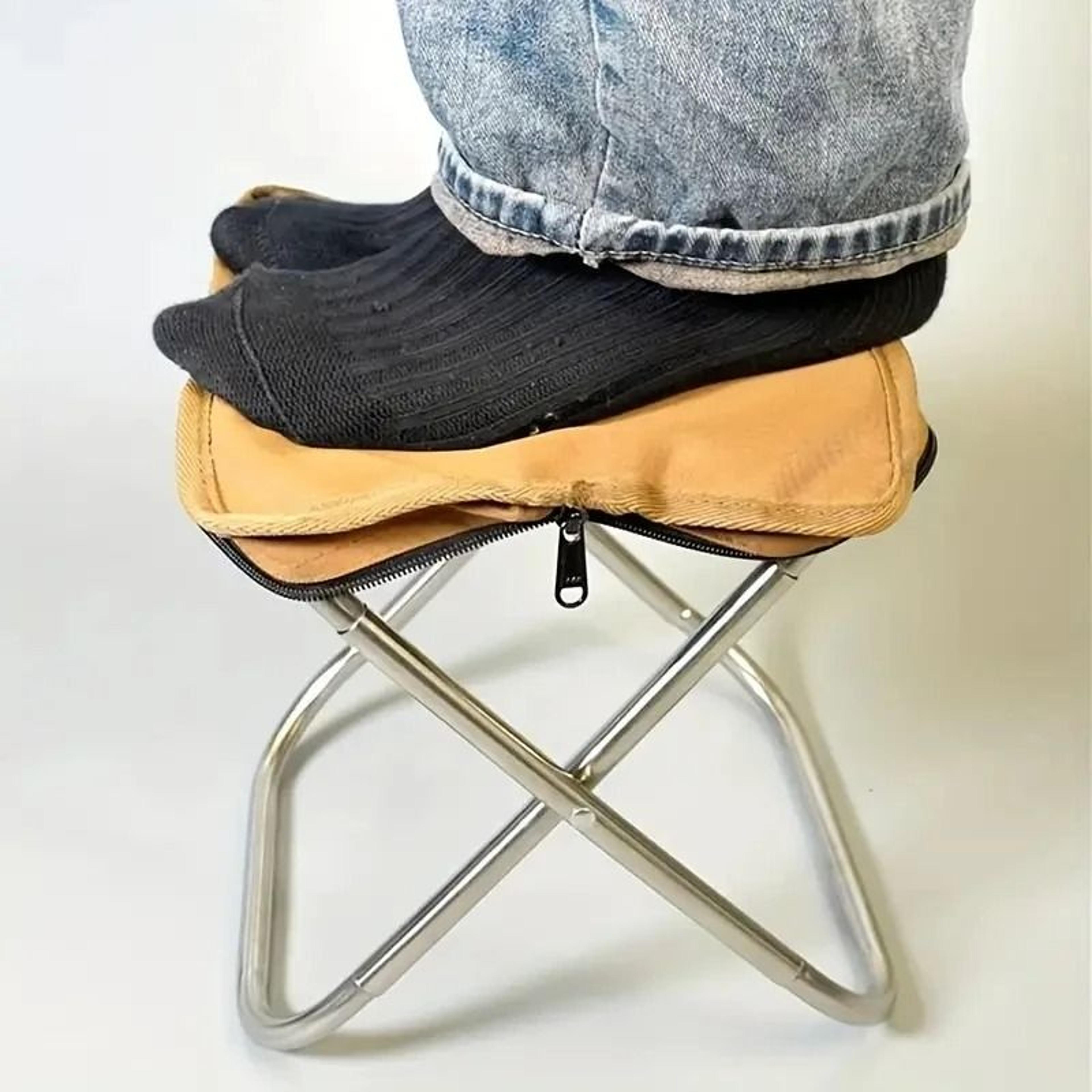 Portable Outdoor Folding Stool With Pencil Case Storage For Camping And Travel 3
