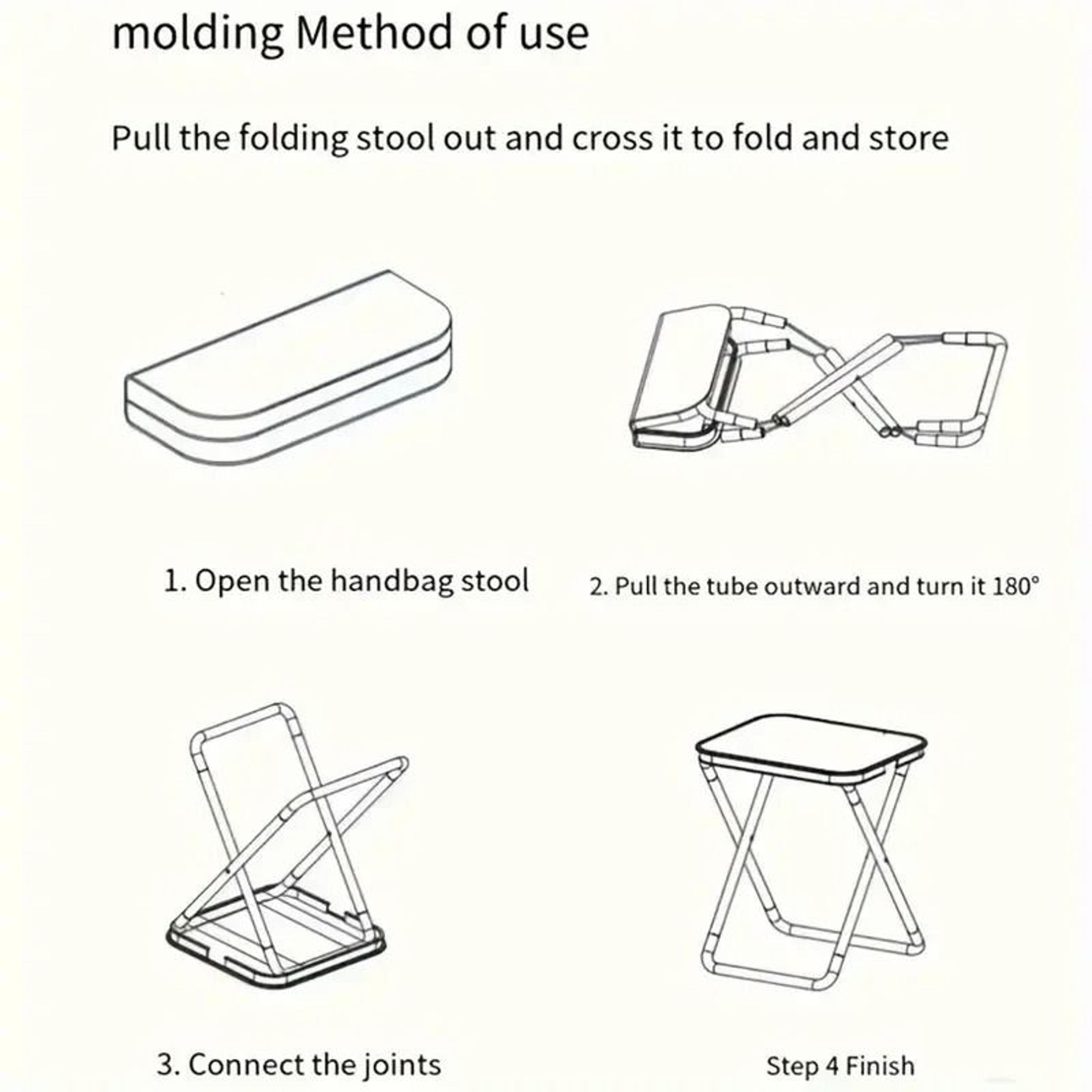 Portable Outdoor Folding Stool With Pencil Case Storage For Camping And Travel 5