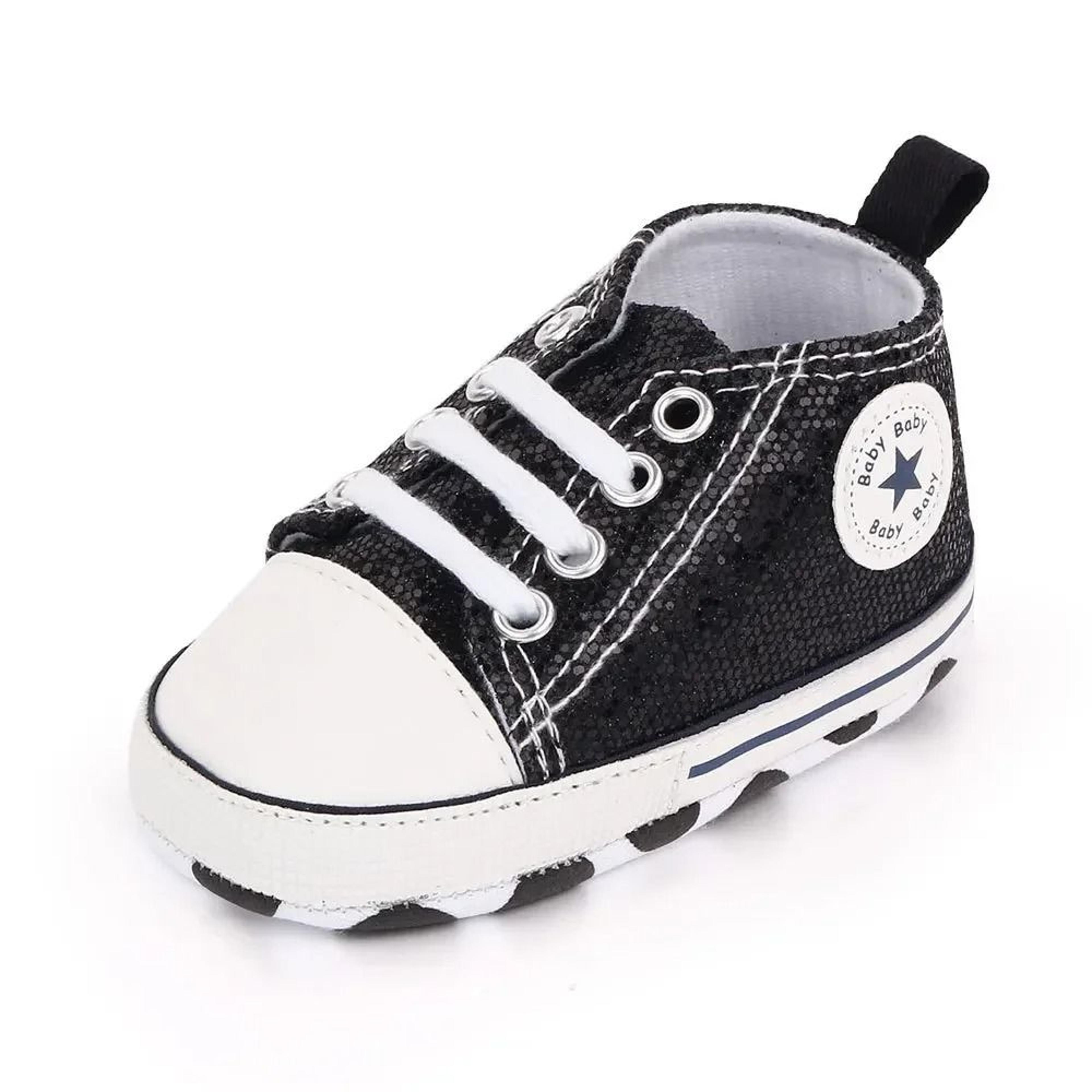 Newborn Sequined Canvas Baby Sneakers Soft Sole Non Slip Walking Shoes 5