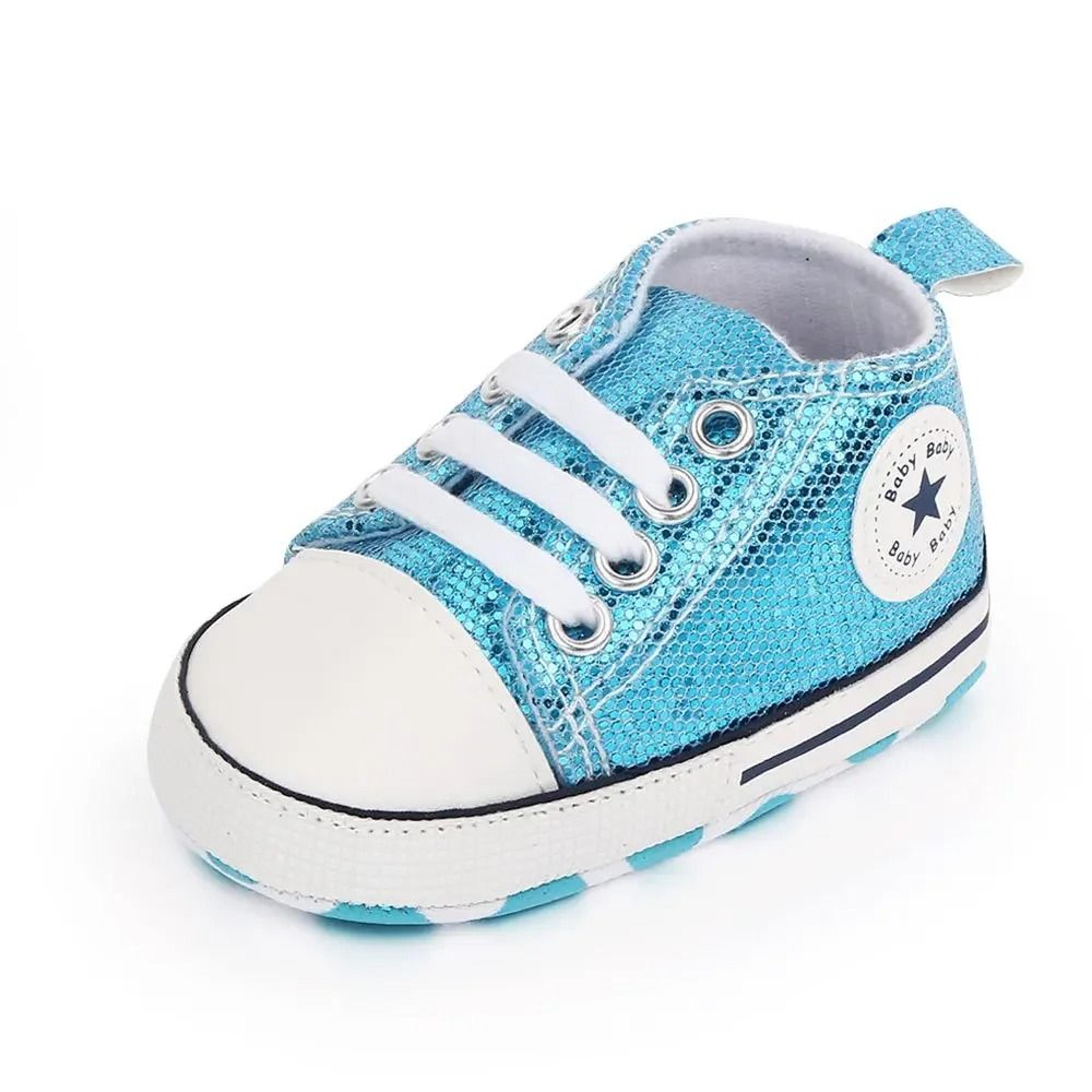 Newborn Sequined Canvas Baby Sneakers Soft Sole Non Slip Walking Shoes 6