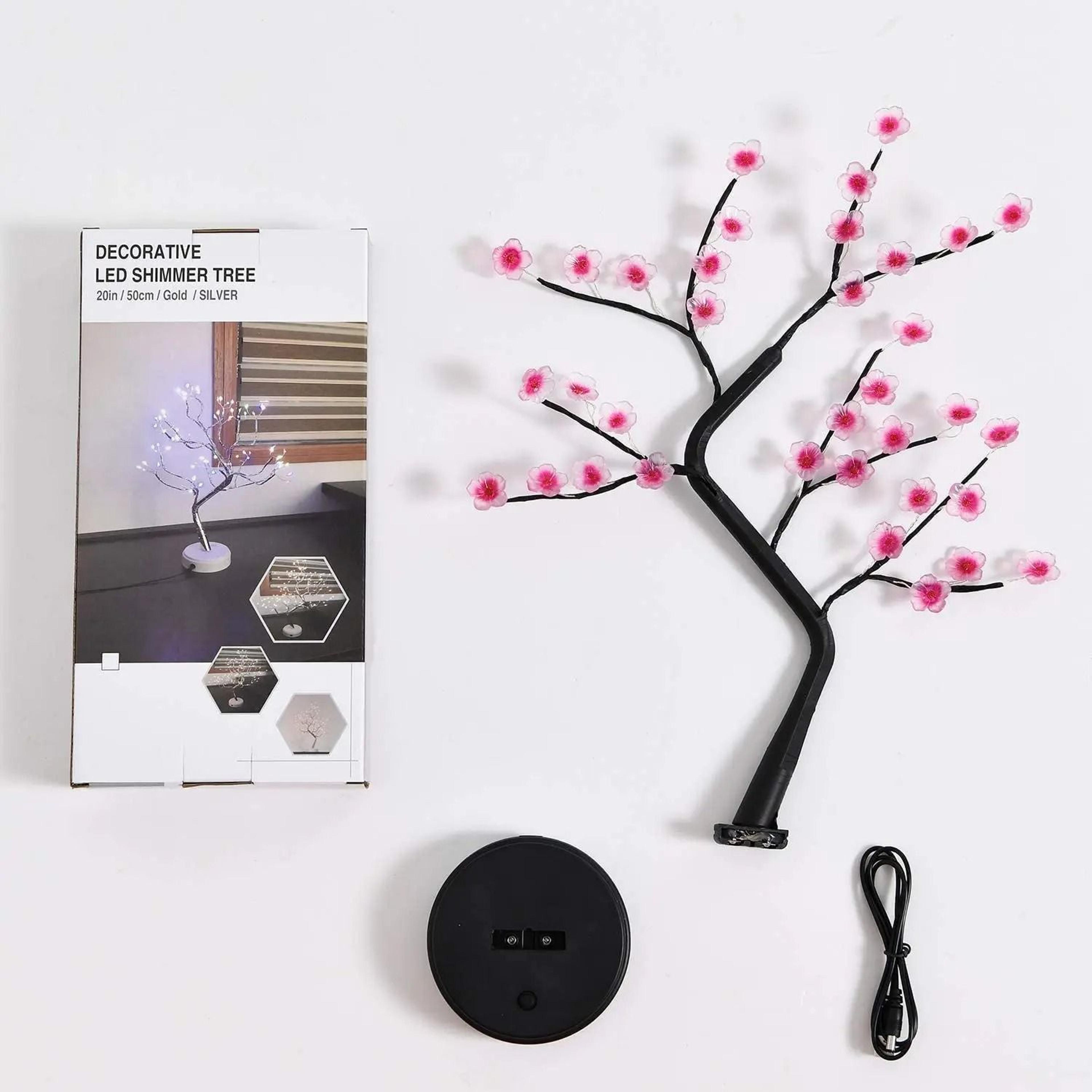 Warm White LED Cherry Blossom Bonsai Tree Lamp With Touch Switch For Home Decoration 5