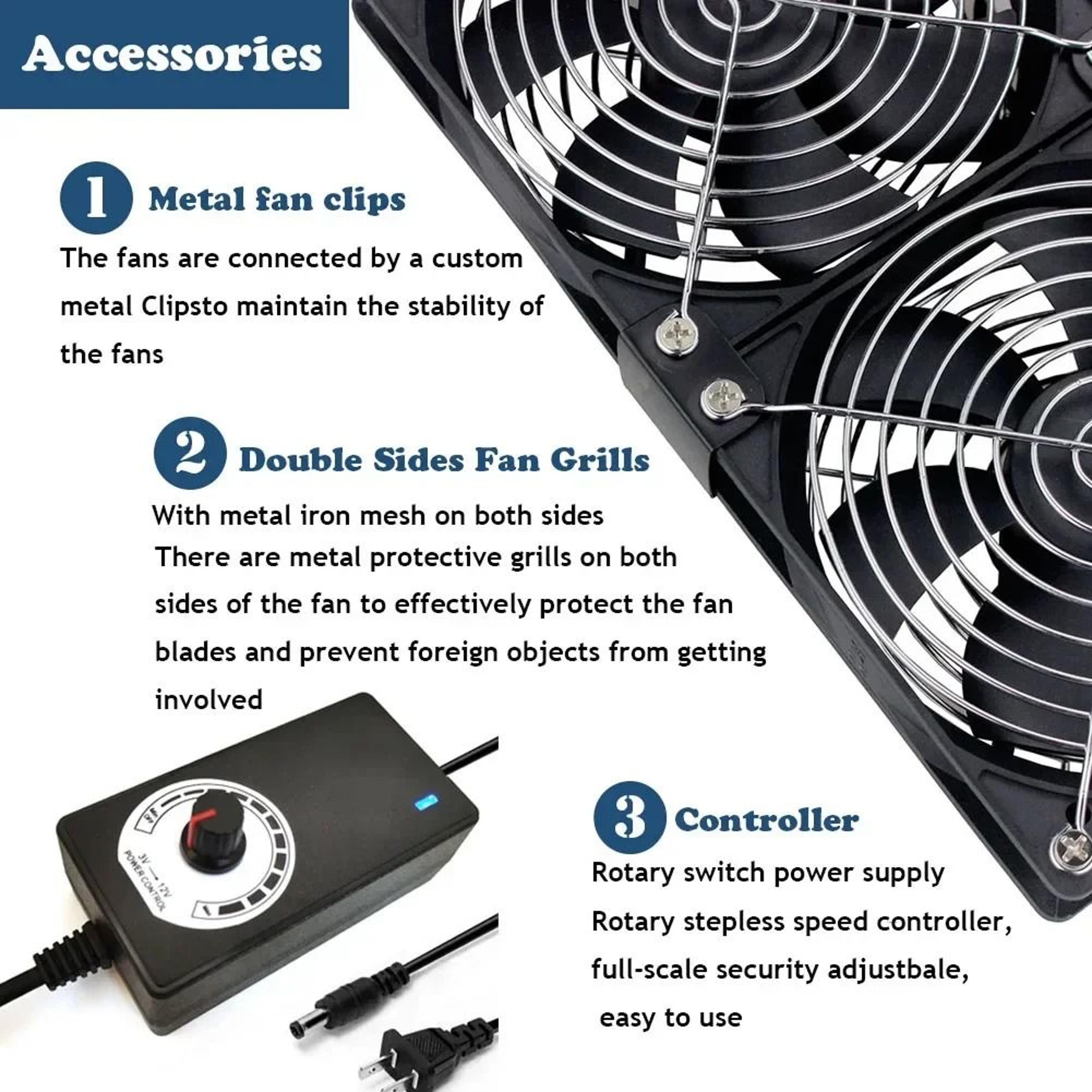 12cm Exhaust Cooling Fan With Adjustable Controller For Bathroom Workstations And Server Cabinets 3