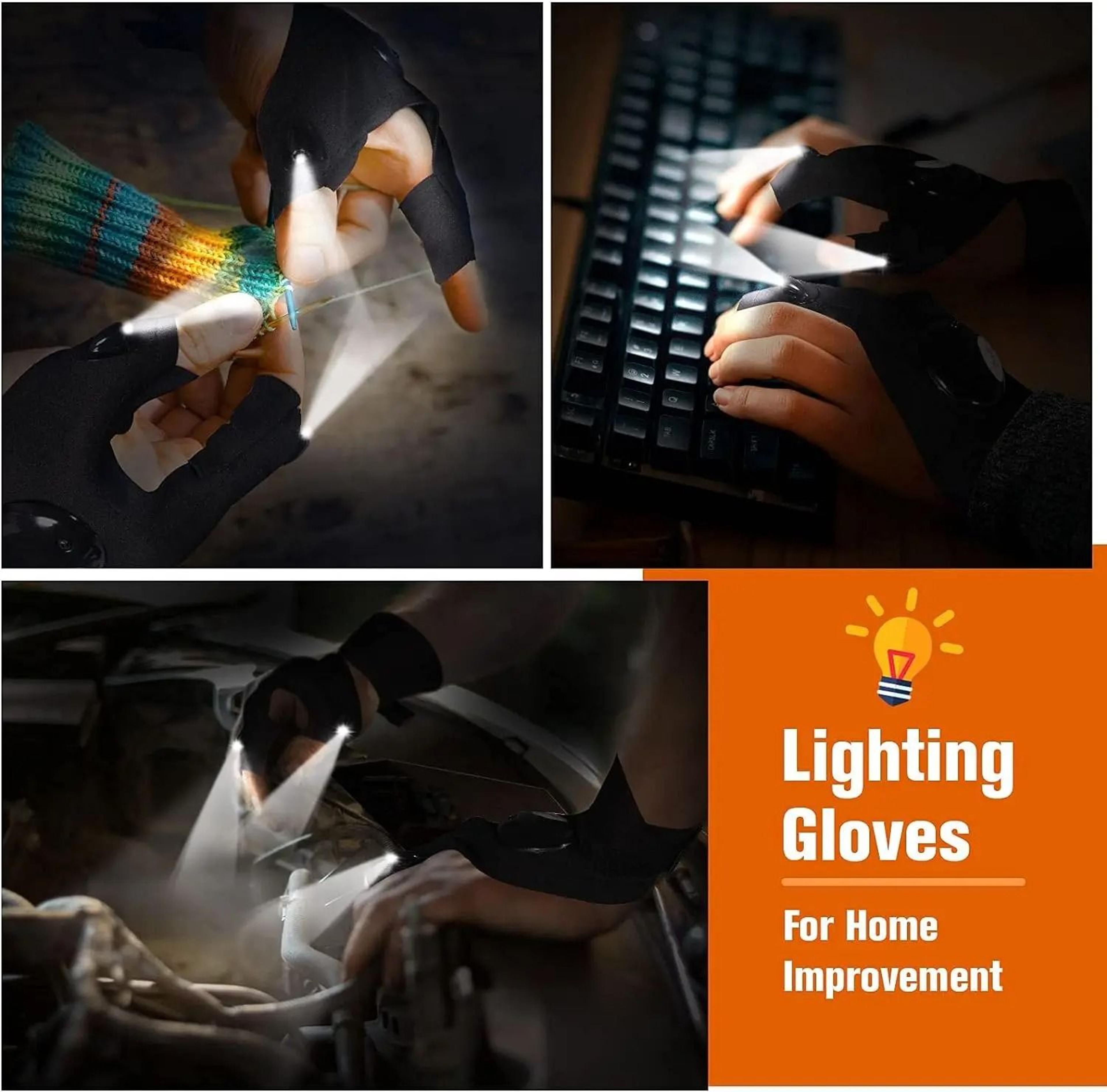 LED Half Finger Flashlight Glove For Night Fishing Cycling And Outdoor Work 3