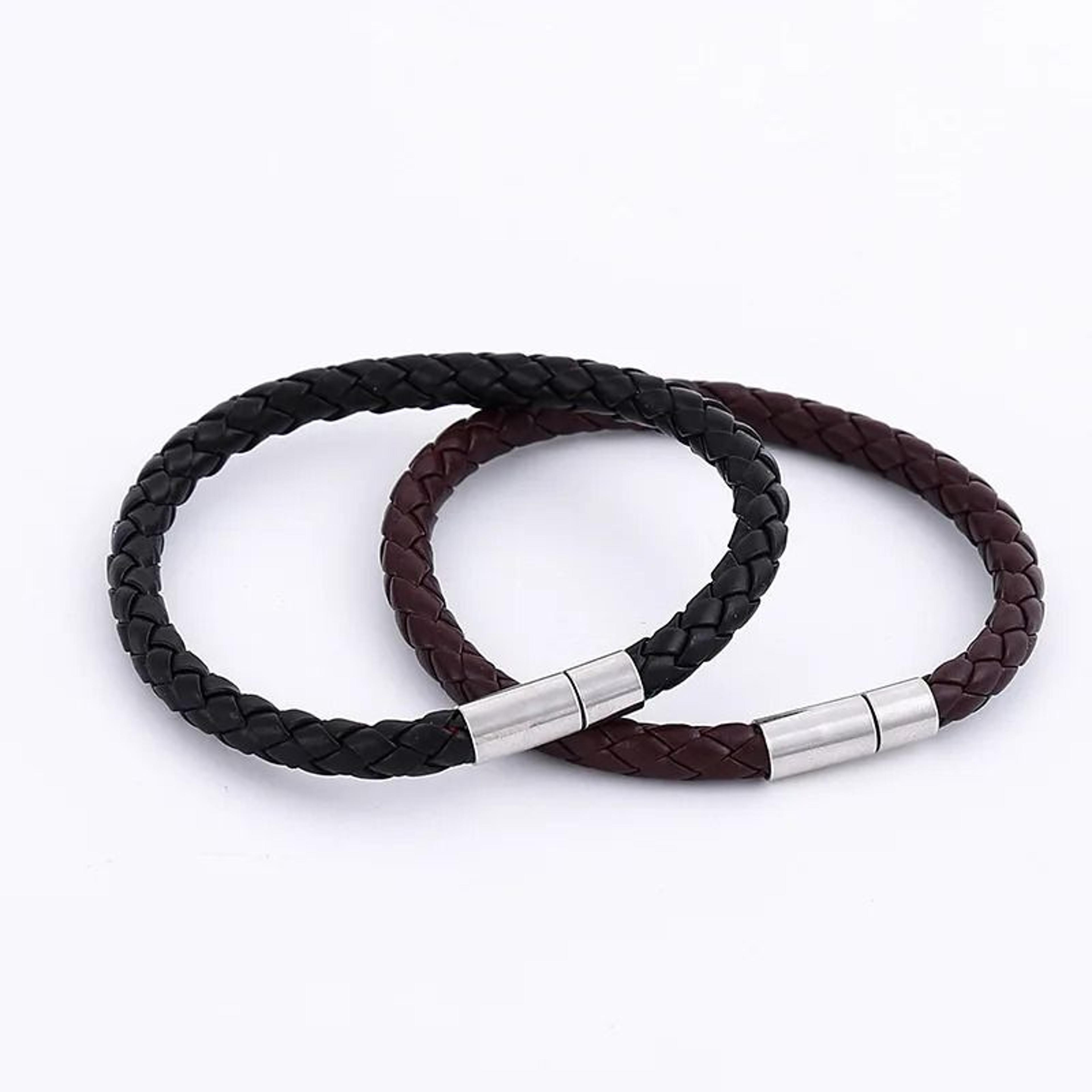 Mens PU Leather Magnetic Suction Bracelet Set With Alloy Buckle Stylish Mature Gift For Men 2