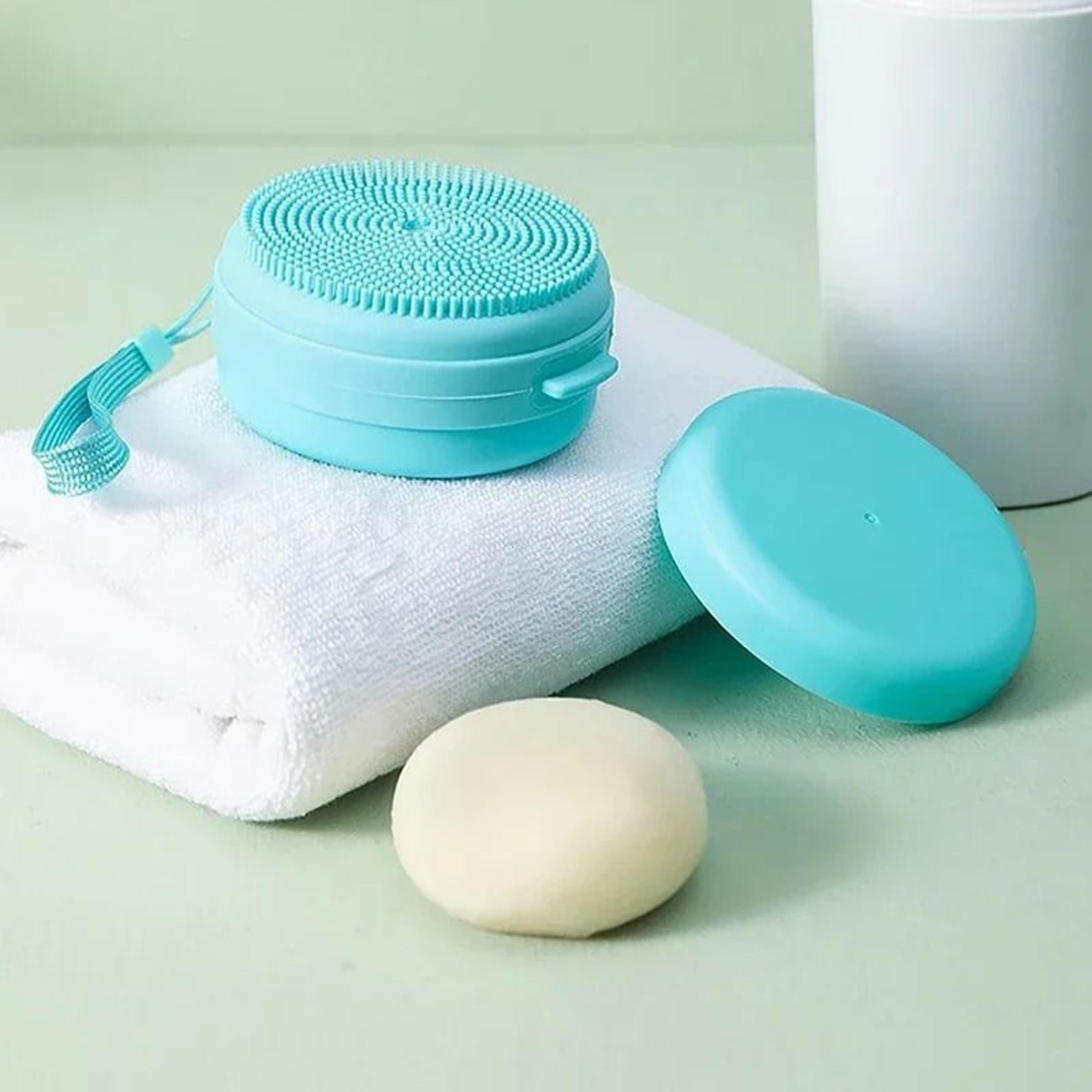 Multiuse Bath Brush Hanging Silicone Body Scrubber With Soap Holder 4