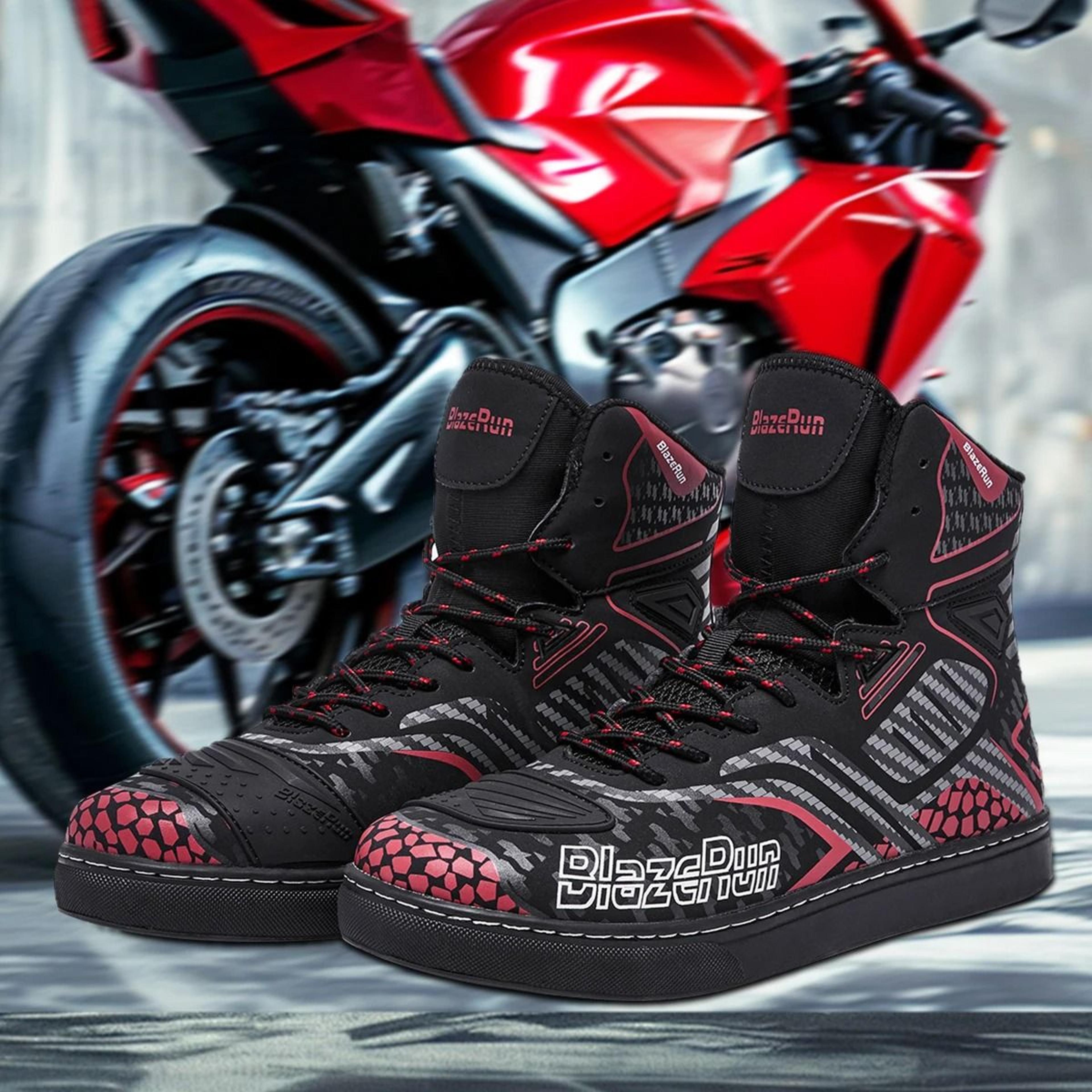 breathable motorcycle riding boots for men anti slip adventure touring shoes