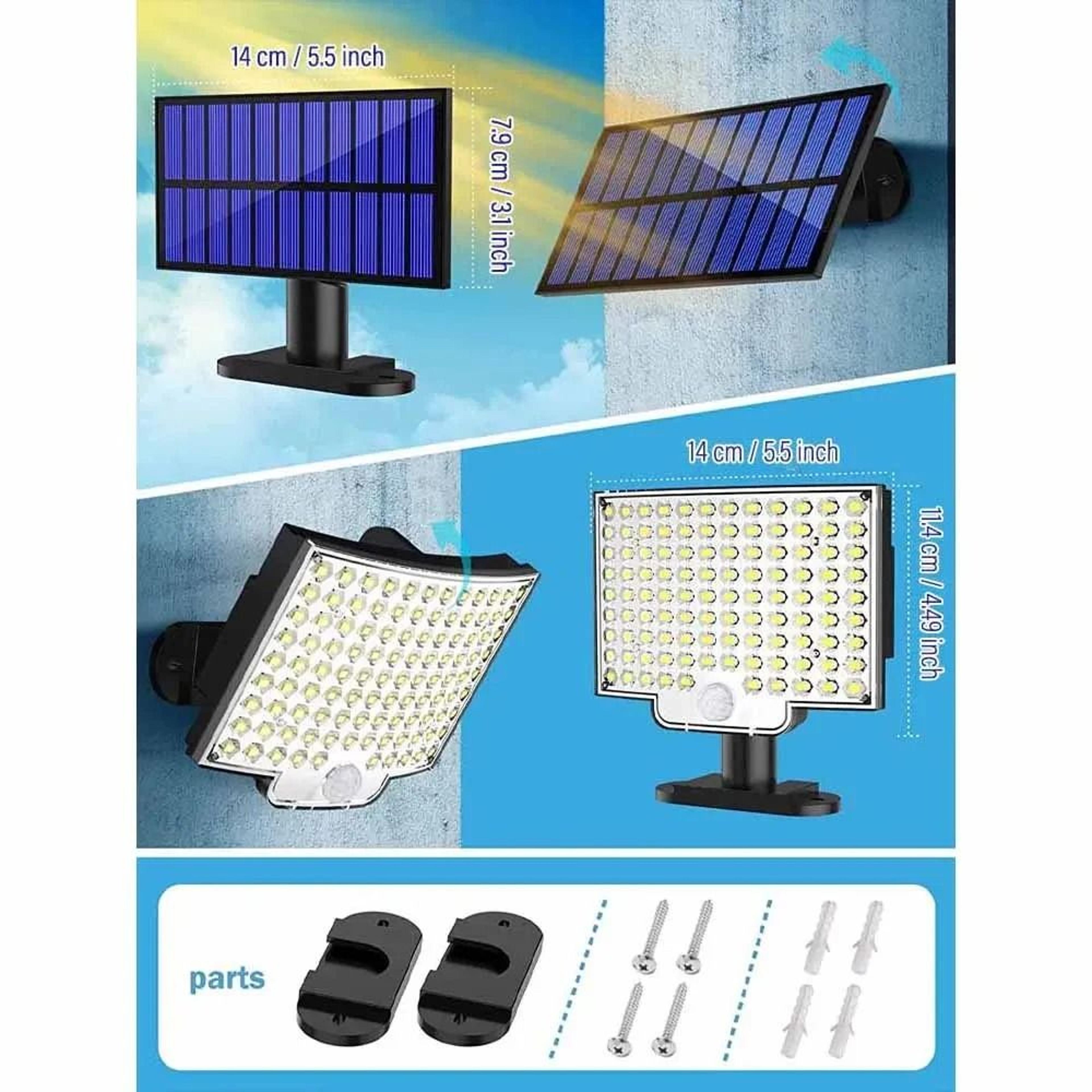 106 LED Solar Motion Sensor Floodlight With Remote Control 4