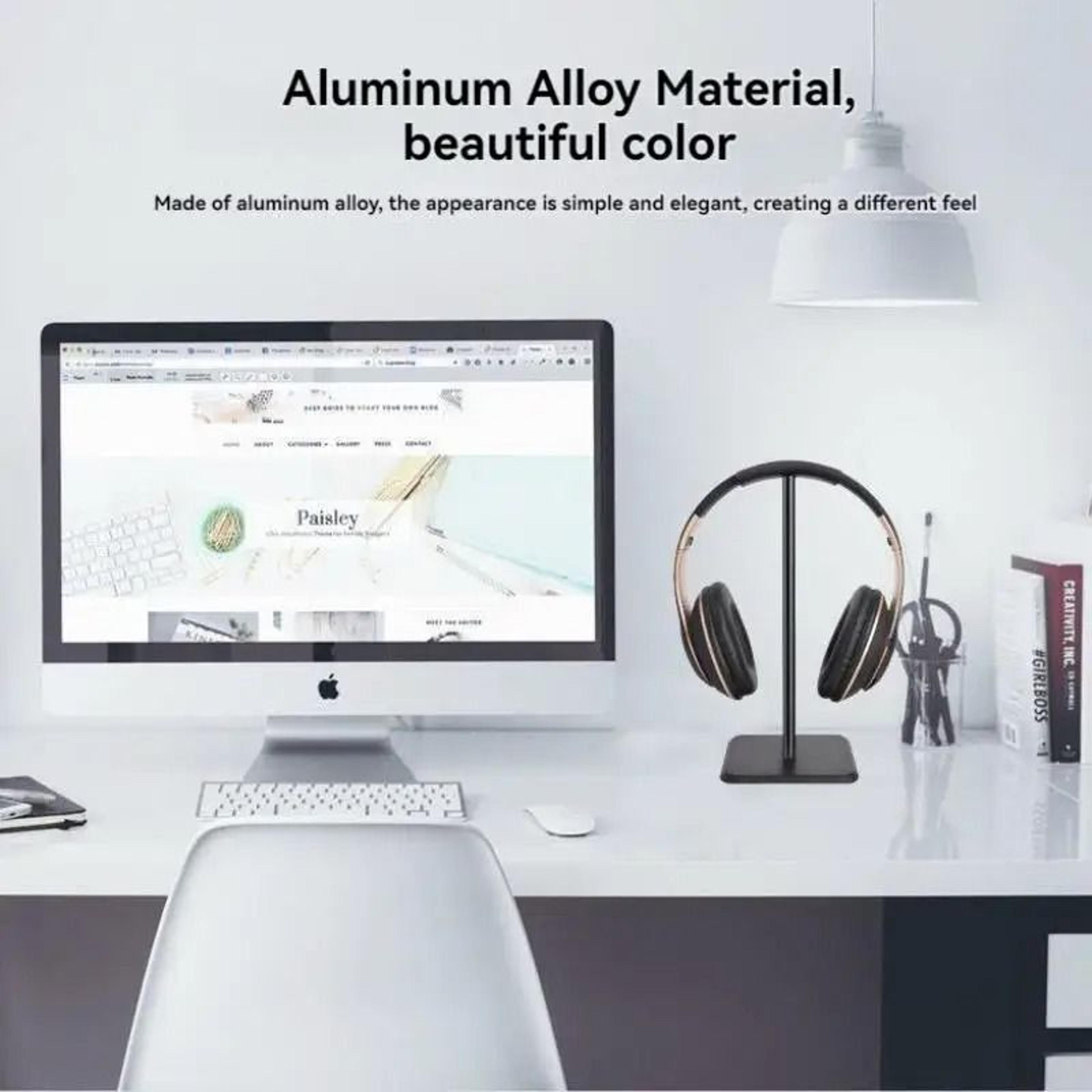Aluminum Alloy Headset Stand With Flexible Earphone Holder 1